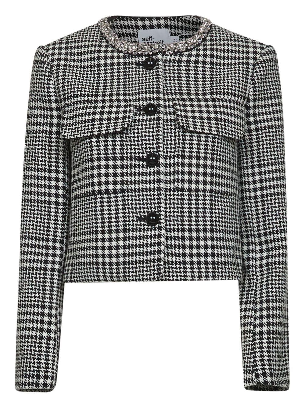 ジャケット SELF PORTRAIT WOOL BLEND CHECKED JACKET Check Wool Jacket – self-portrait