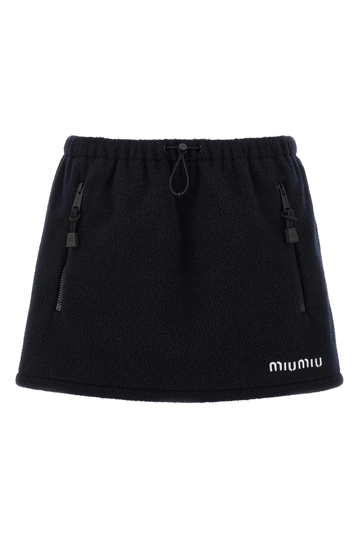 MiuMiu Mini logo skirt レディース スカート Miu Miu Velour Mini Skirt with Logo Buckle - Bergdorf Goodman