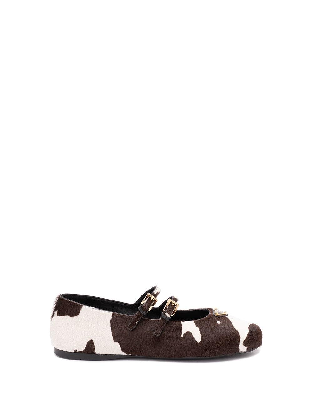 バレエシューズ Prada Animal Printed Ballerinas Prada Animal Printed Ballerinas in White | Lyst