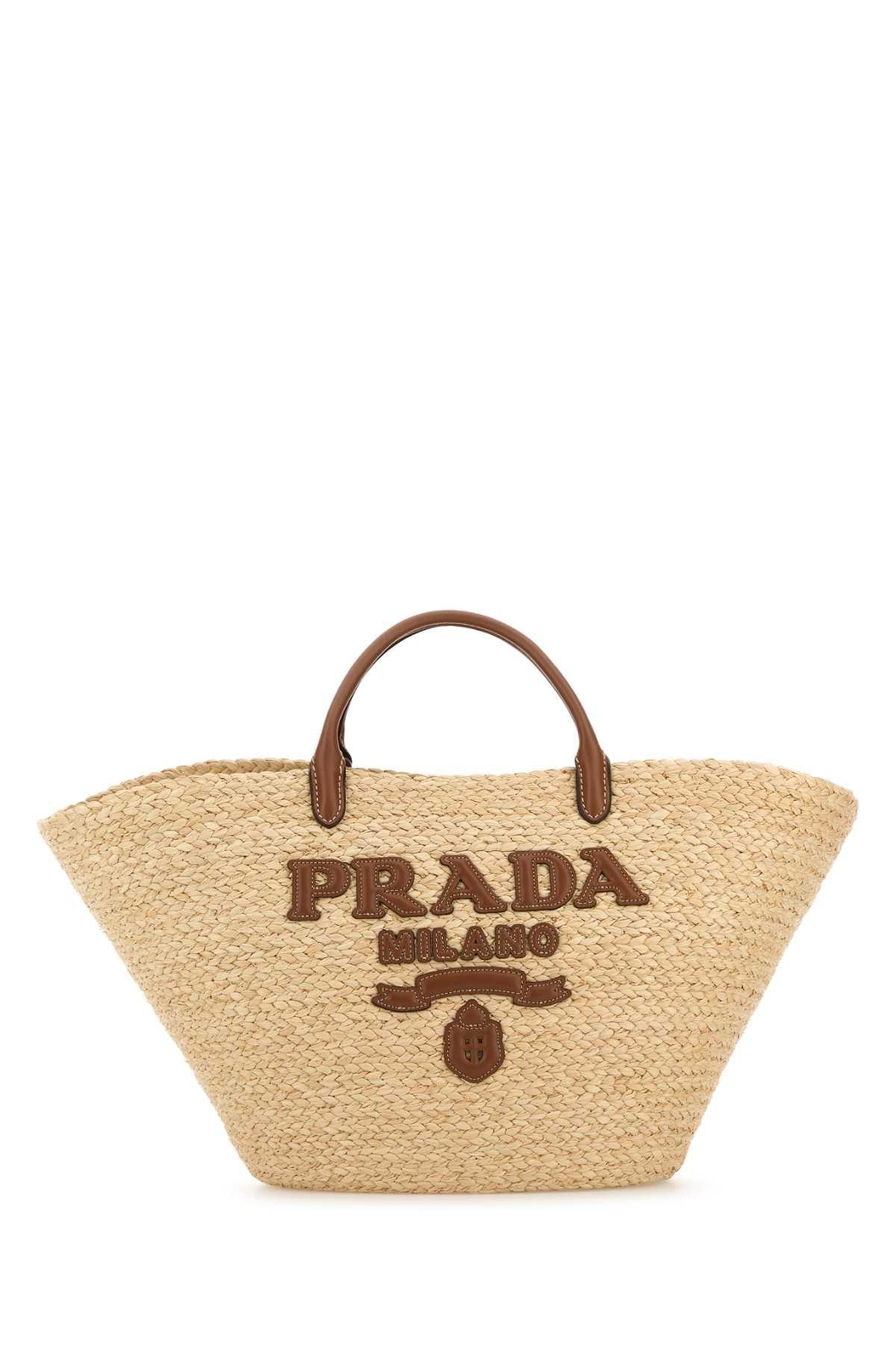 バッグ Prada Paglia Tote Raffia Leather Large Prada Paglia Tote Raffia Leather Large Logo raffia tote bag in