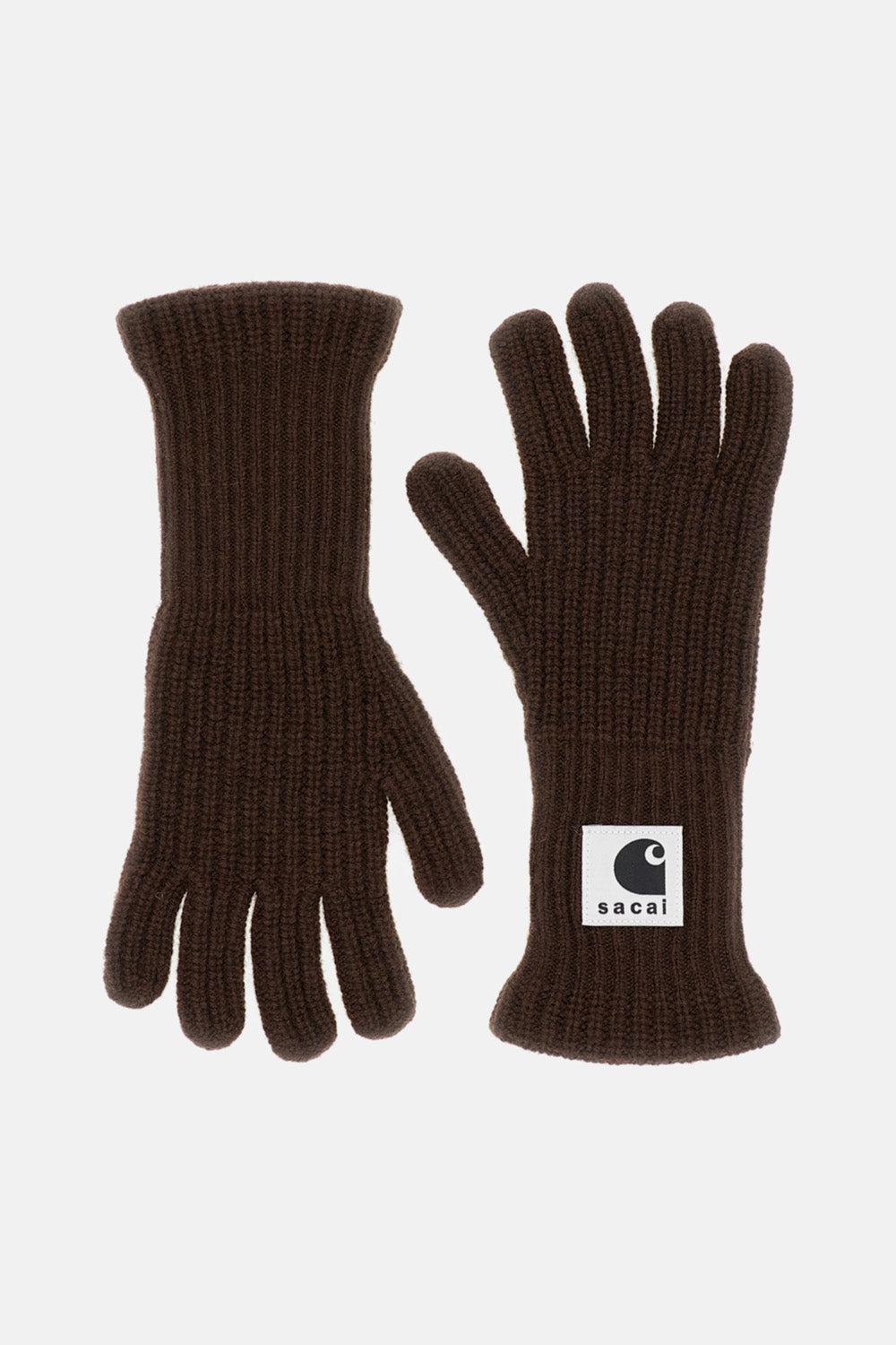 Sacai X Carhartt Wip Wool-Blend Knit Gloves in Black for Men | Lyst
