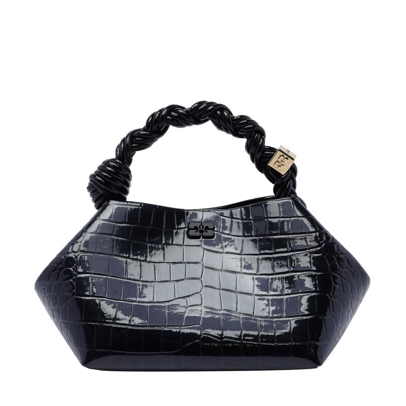 Ganni Mini Croco Bou Handbag in Blue | Lyst