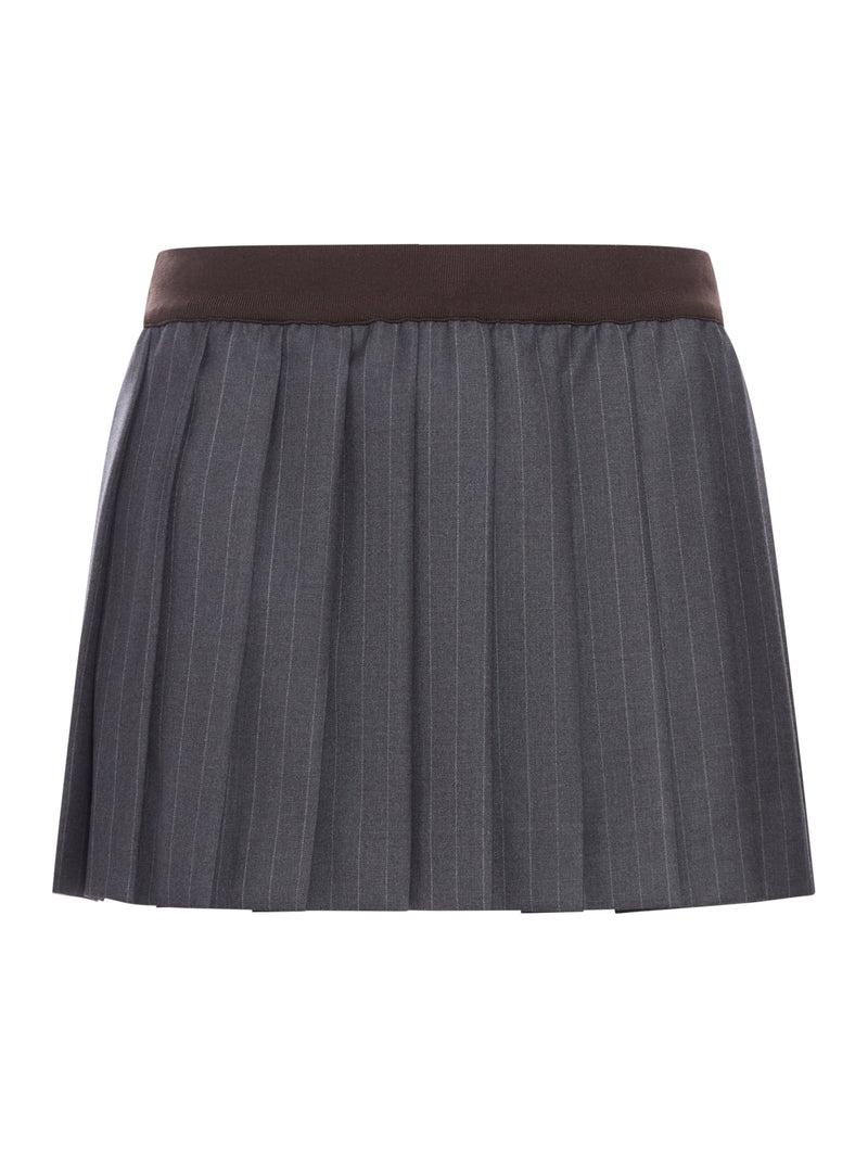 andmaryBibi pleats mini skirt グレー M Gray Miu Miu Skirts for