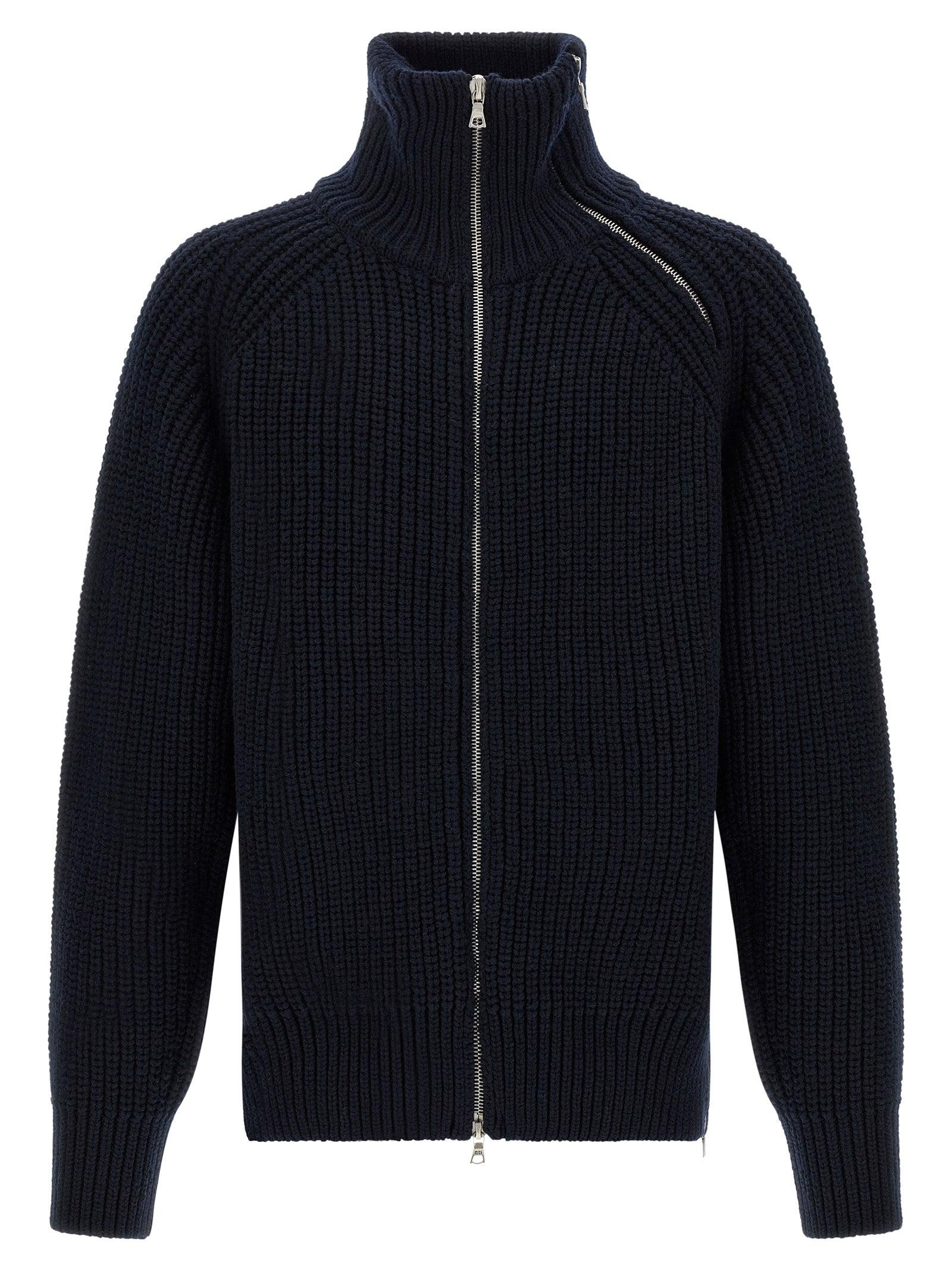 Dries Van Noten Monty Full-Zip Turtleneck Sweater in Blue for Men