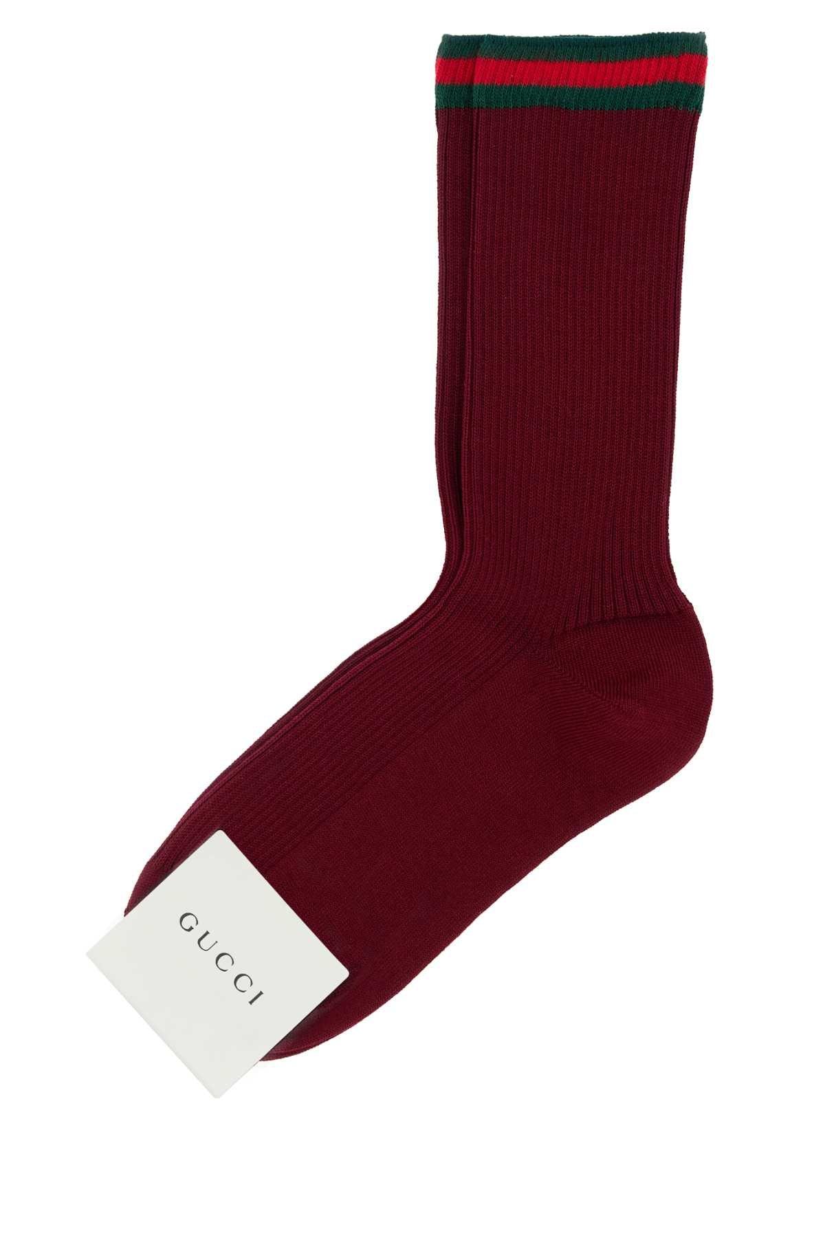 【関税&送料込】Gucci Burgundy Cotton Blend Socks Children's Gucci knit cotton socks in red | GUCCI® US