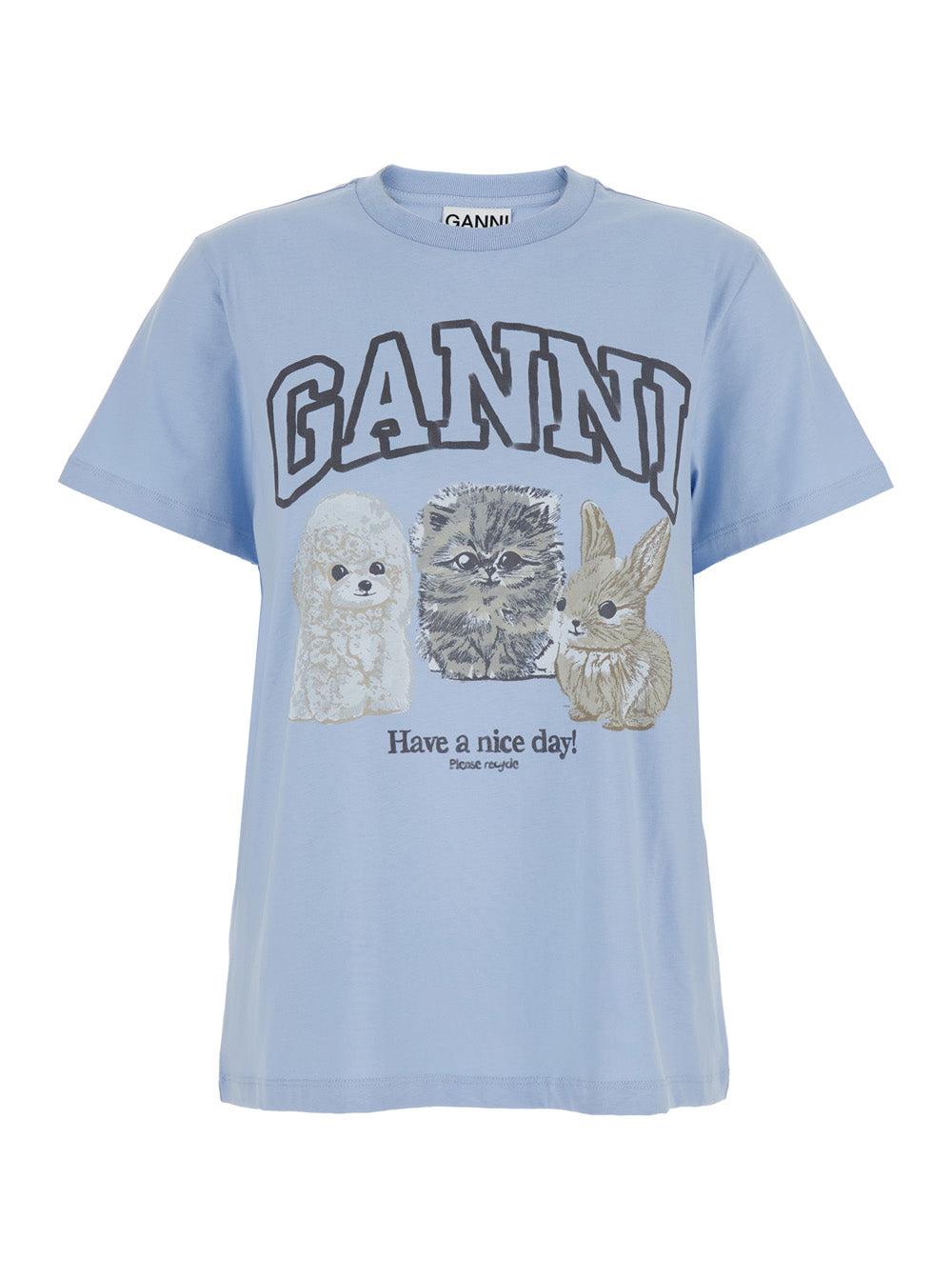 ★Ganni★ Loose fit logo short sleeve t-shirt sugar plum T33 MUSINSA | GANNI Loose Fit Logo Short Sleeve T-shirt - Sugar