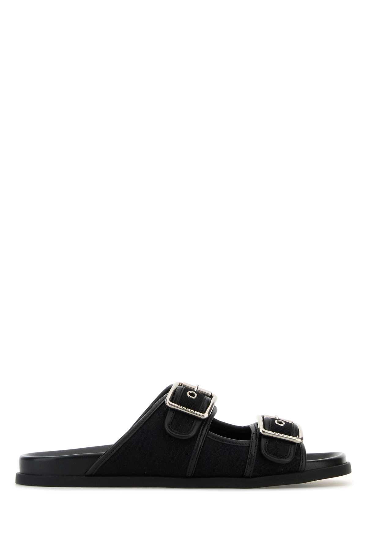 【GUCCI】 Black Gg Fabric Slippers Men's Gucci Slippers | Lyst
