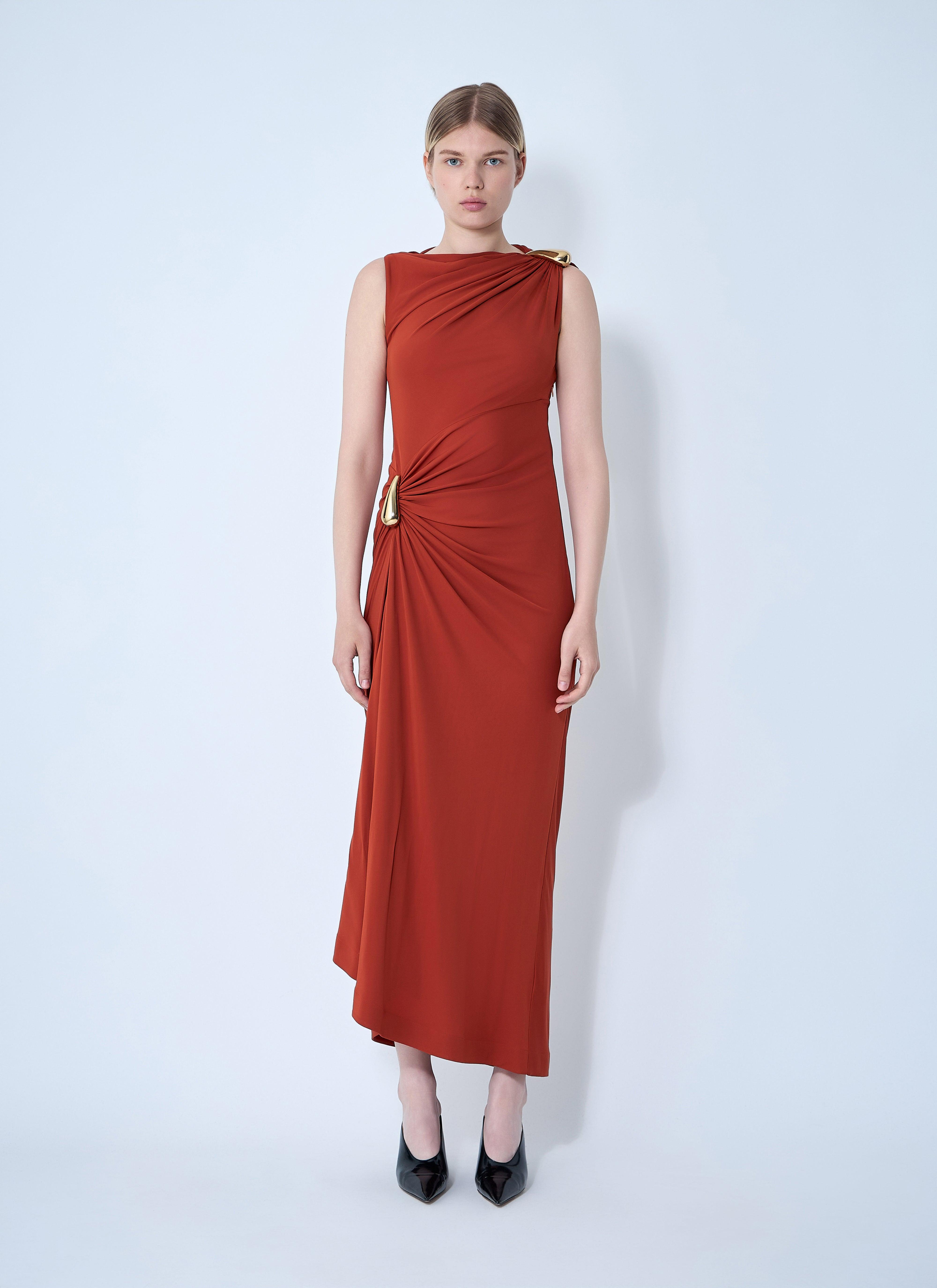 Bottega Veneta Viscose Jersey Dress in Red | Lyst