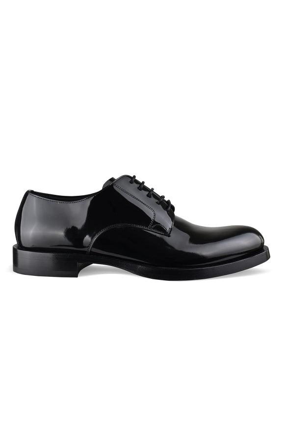Derby Dolce & Gabbana – Cuir Noir Avec Cristaux Logo DG – Neuf Avec Emballage