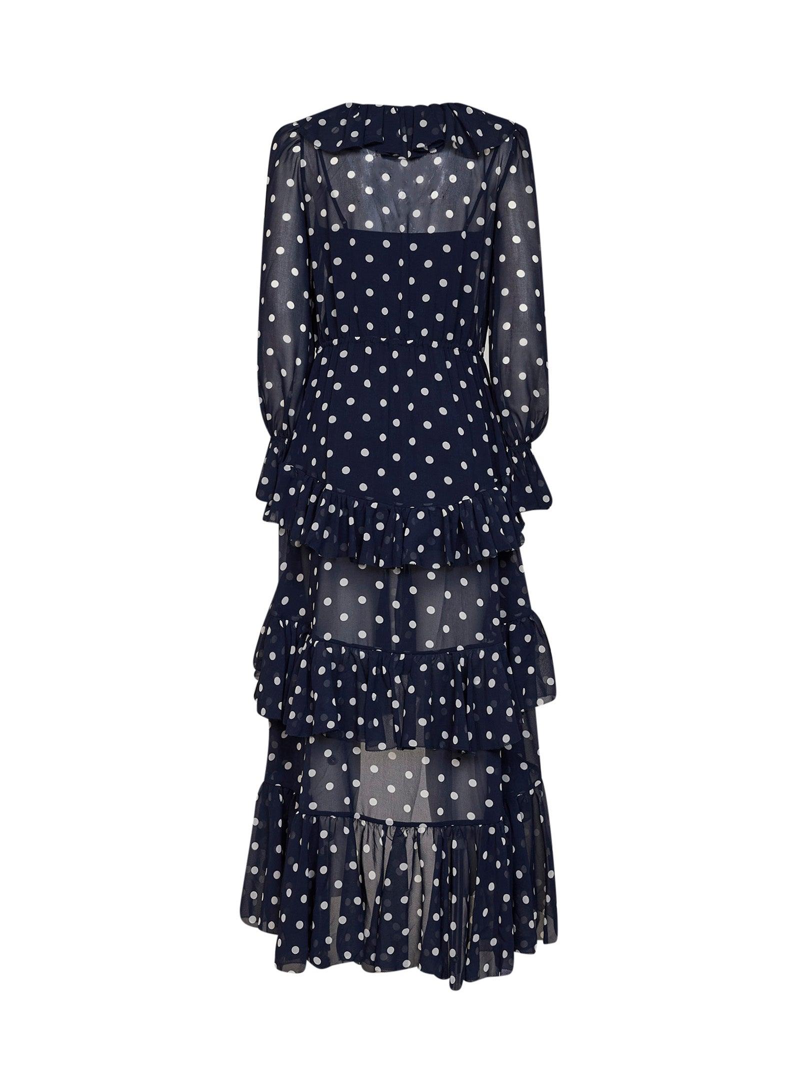 self portrait long sleeve polka dot dress Polka Dot Puff Sleeve Dress by Self-Portrait