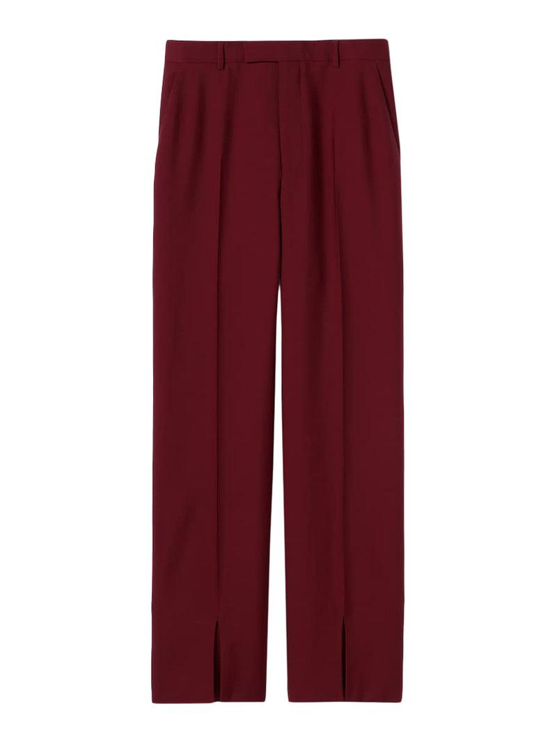 パンツ GUCCI OVERSIZE LOW WAIST PETITE FIT WOOL PANT Gucci Oversize Low Waist Petite Fit Wool Pant in Red | Lyst