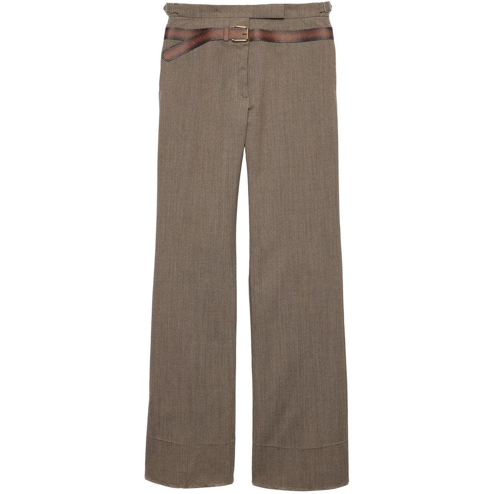 パンツ PRADA Sand Cotton Wide-Leg Pant Prada Sand Cotton Wide-leg Pant In Beige | ModeSens