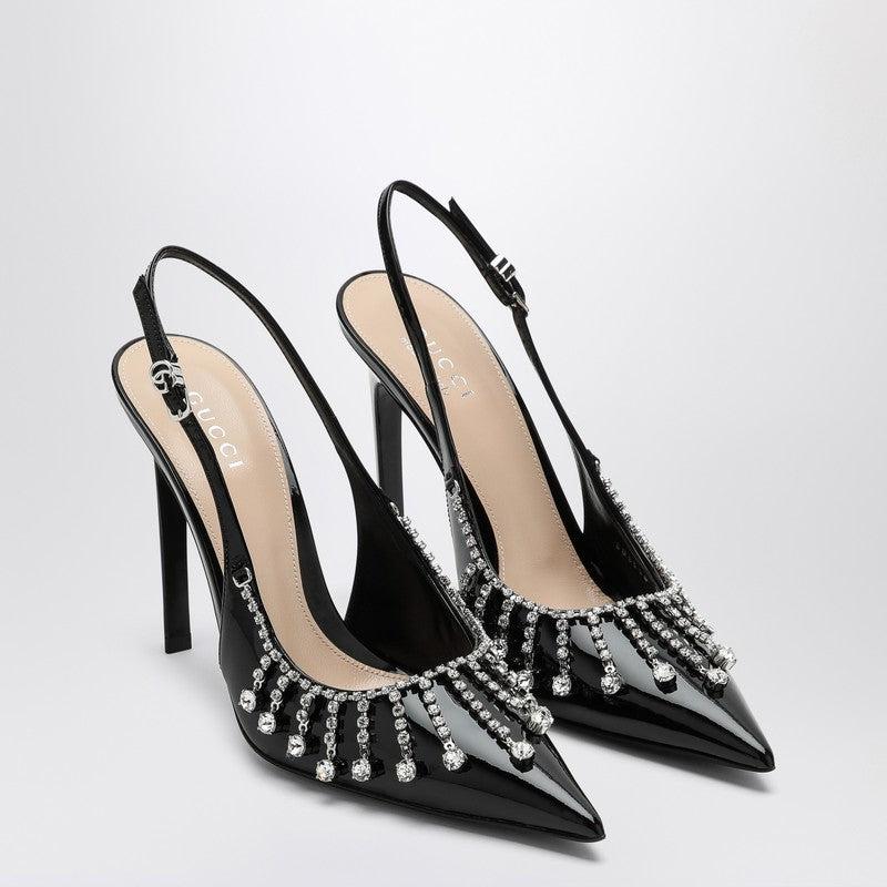 【GUCCI】pump with crystal chain Designer Gucci Crystal Heels for Women - Up to 48% off | Lyst