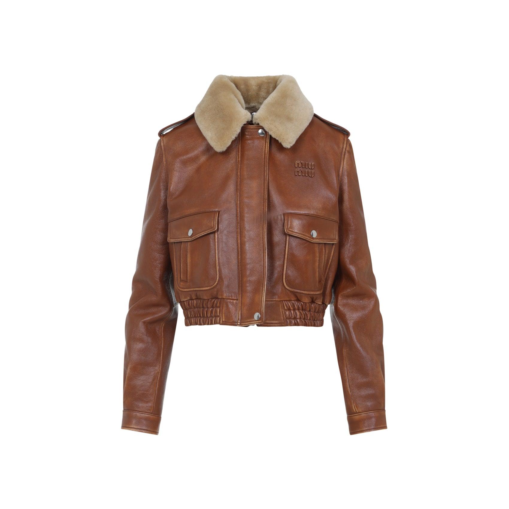 ブルゾン MiuMiu FW25 JACKET (MPV940SOOO 17PW F0401) Cinnamon Suede Blouson Jacket | Miu Miu
