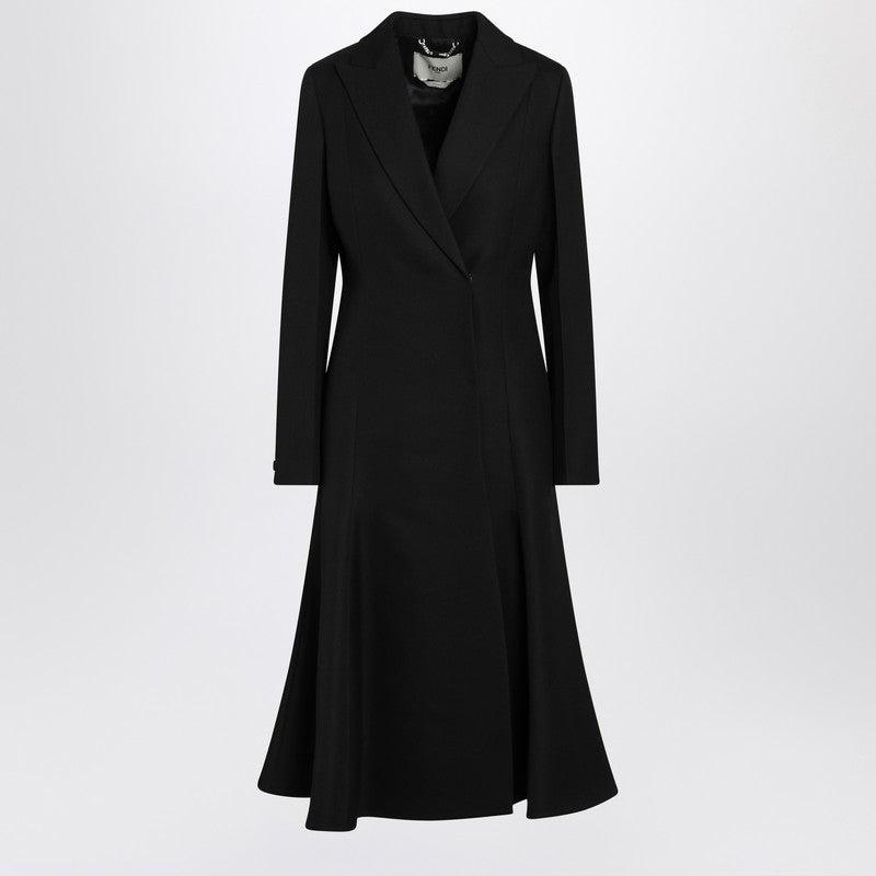ジャケット・アウター vintage FENDI wool silk long coat Fendi - Blue Wool & Silk Zip Detail Overcoat | Mitchell Stores