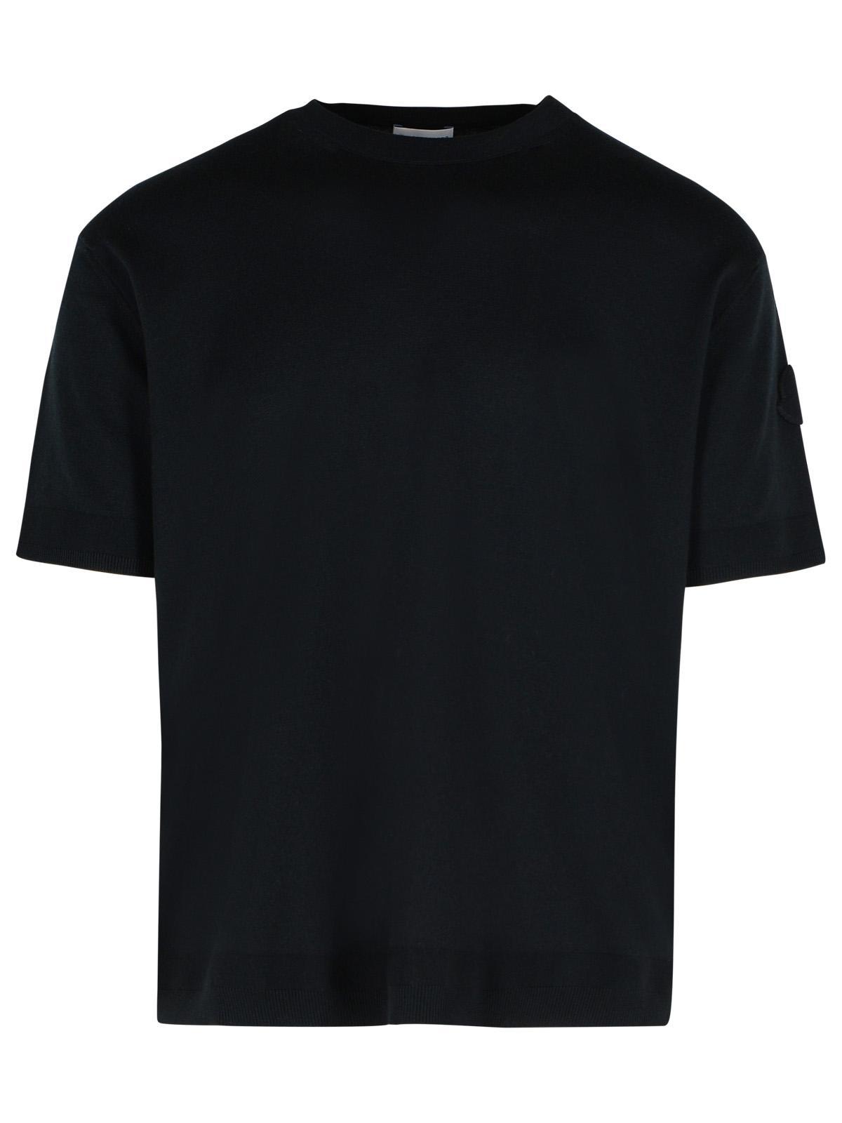 Moncler Silk T-Shirt in Black for Men | Lyst