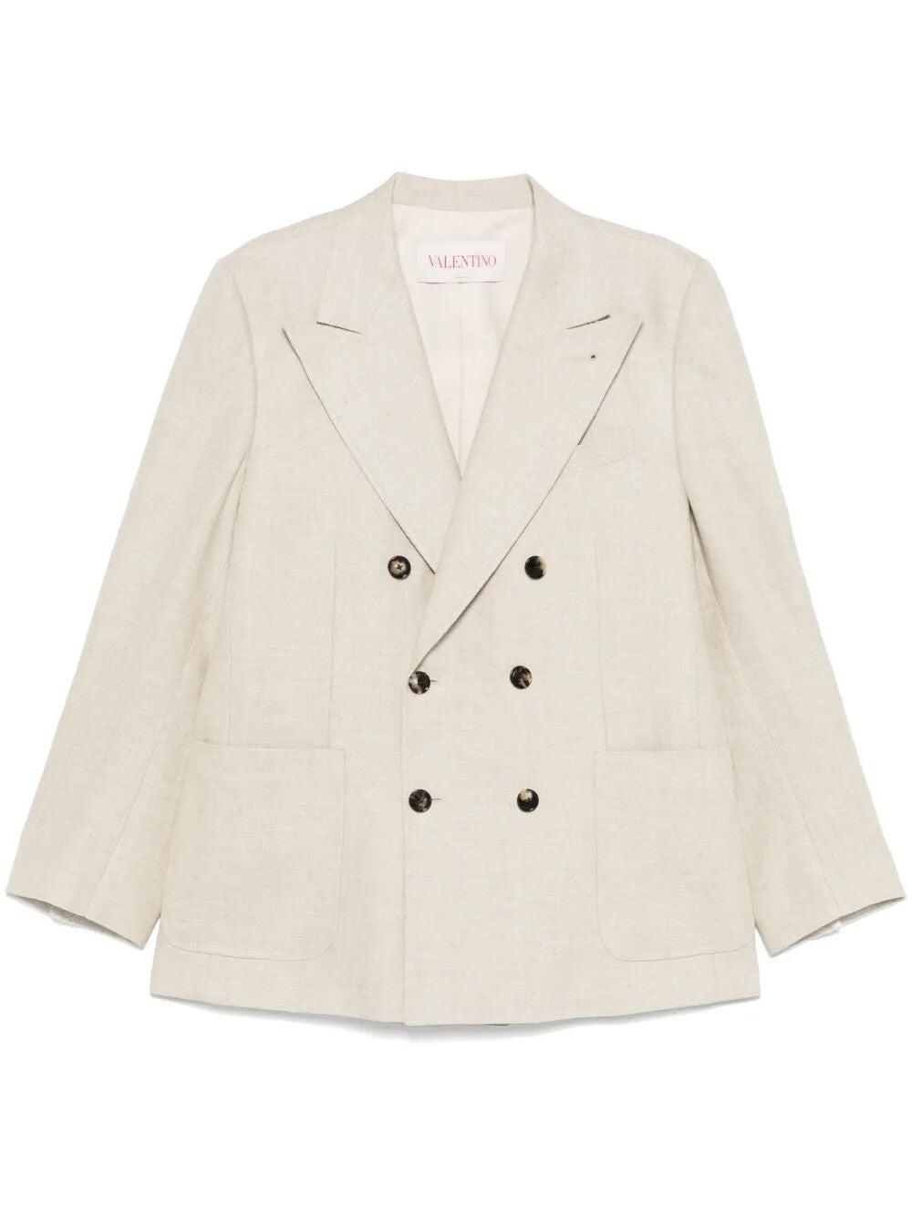 Valentino Garavani Double-Breasted Jacket in Natural for Men