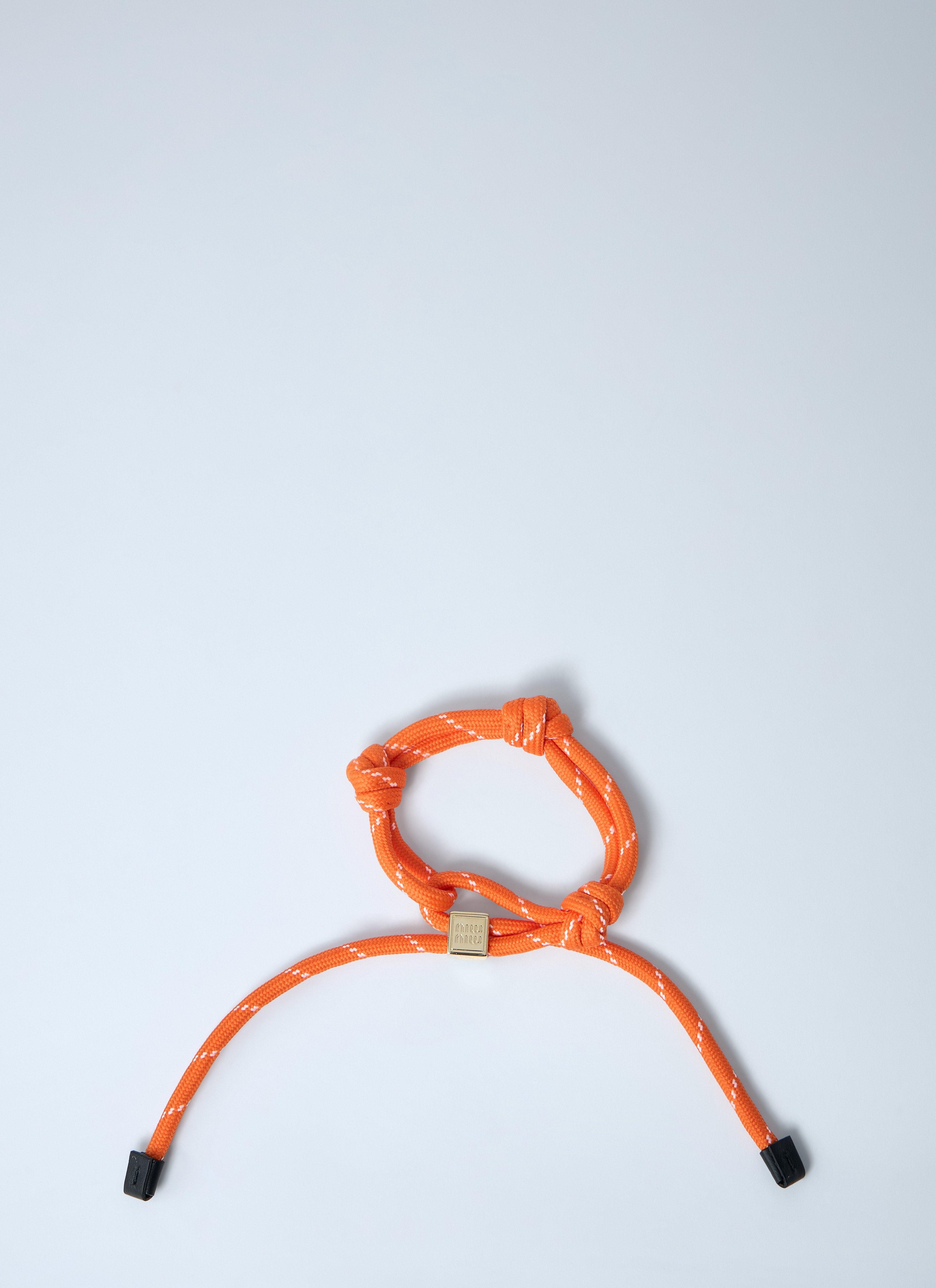 【関税&送料込】Miu Miu Orange Fabric Bracelet Miu Miu Cord Bracelet Orange No Packaging Bag Charm Anklet