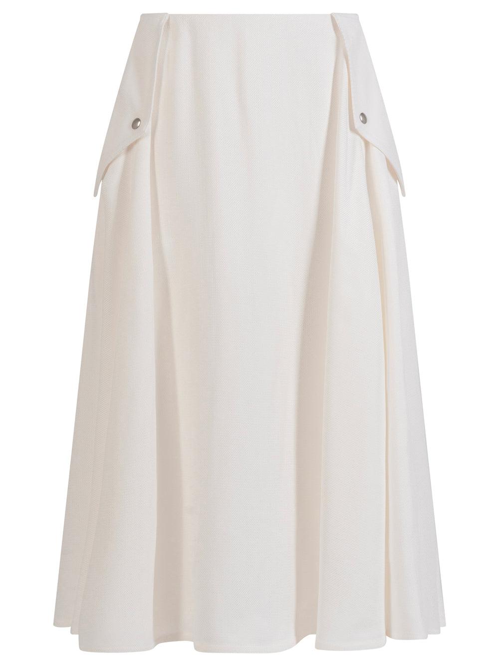 【送料&関税込】Bottega Veneta Viscose Blend Skirt Bottega Veneta Viscose Melange Fluid Skirt in White | Lyst