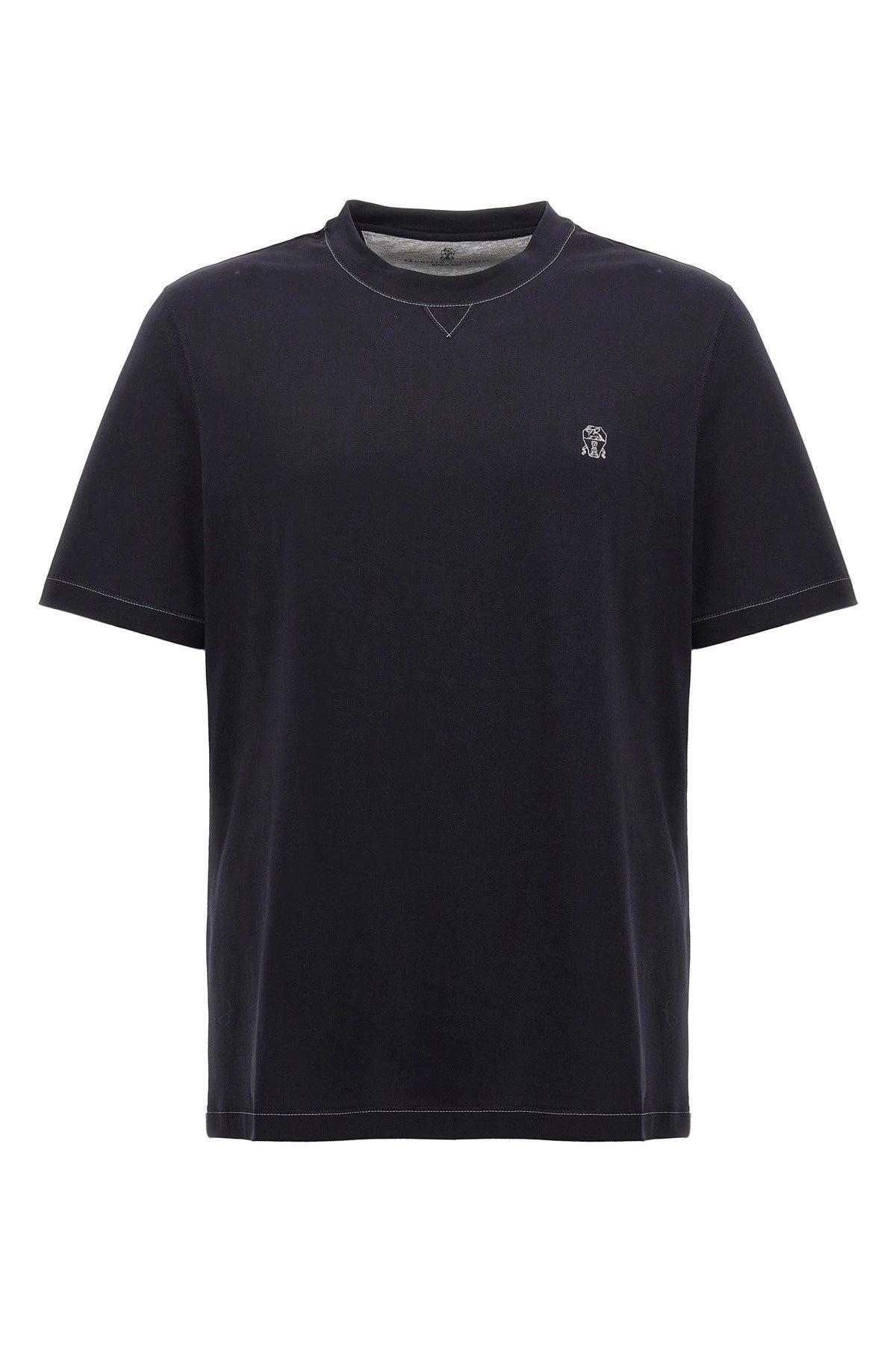 関税送料込み■Brunello Cucinelli■シルク＆コットン Tシャツ Brunello Cucinelli - Black Silk & Cotton Stretch T-Shirt