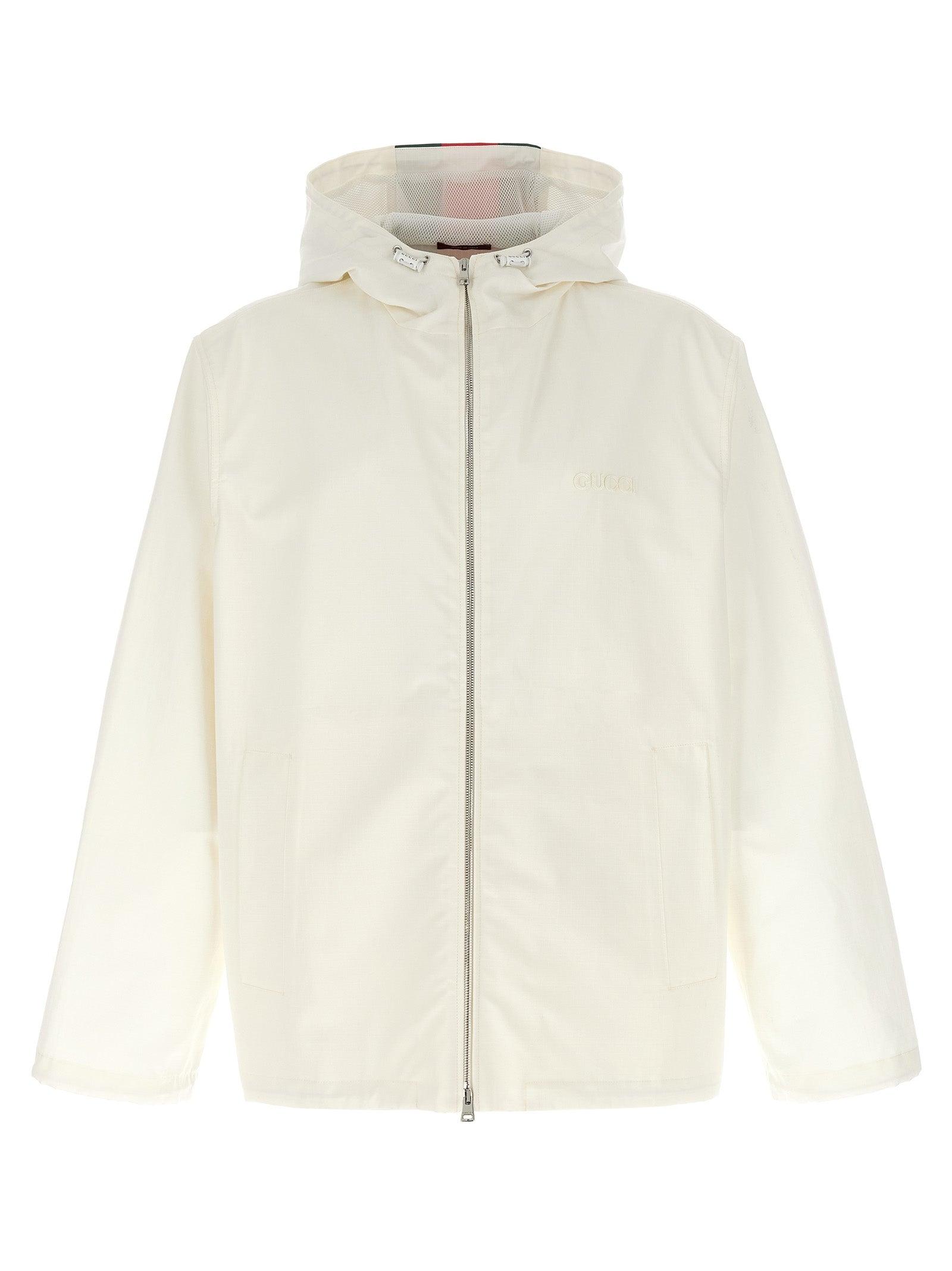 【関税込み】gucci Nastro Web Water Repellent Jacket Gucci Nastro Web Water Repellent Jacket in White for Men | Lyst
