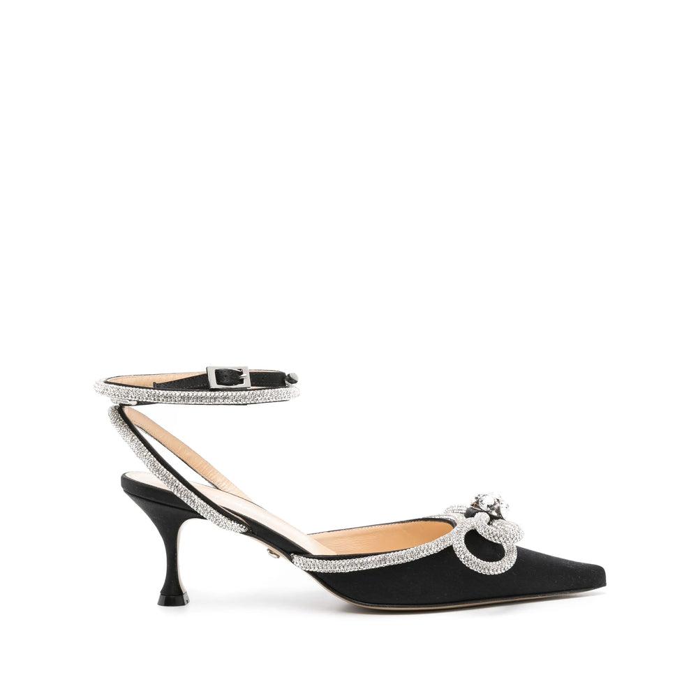 サンダル・ミュール MACH & MACH LE CADEAU KITTEN HEEL SLINGBACK Le Cadeau - Women's Pink Mesh Slingbacks with Crystal Strass