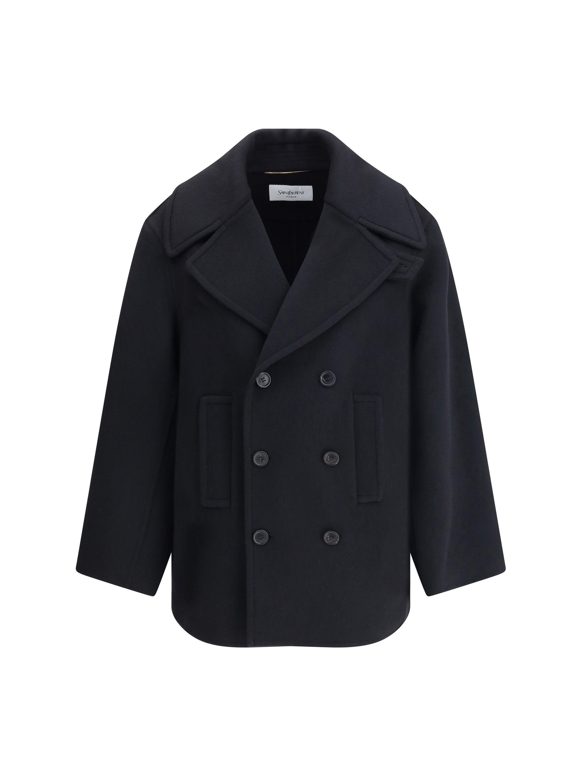 コート SAINT LAURENT NAVY BLUE WOOL OVERSIZE COAT Saint Laurent Navy Blue Wool Oversize Coat | italist, ALWAYS