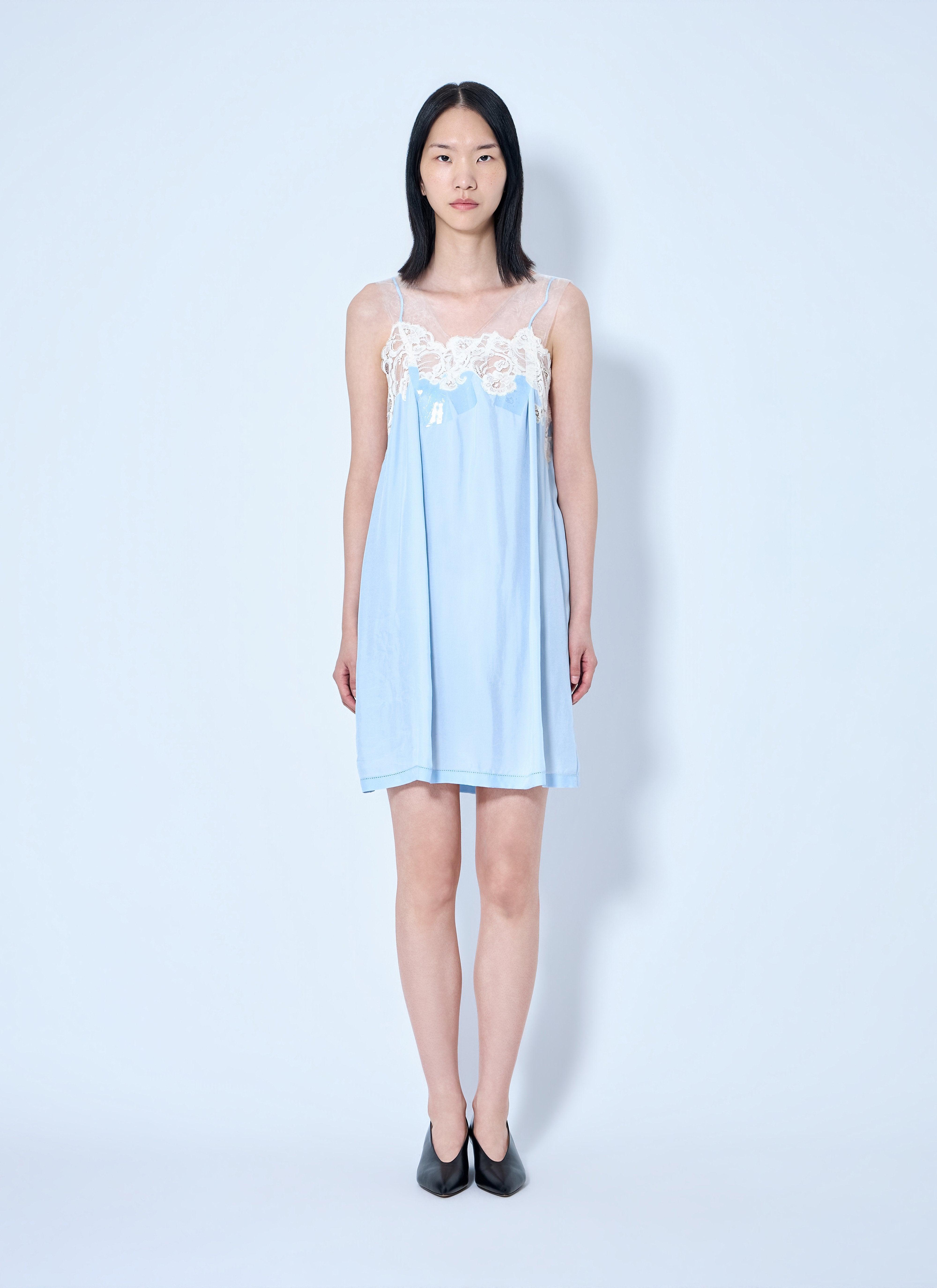 maison margiela embroidered lace high neck dress Maison Margiela Sheer Lace Maxi Dress