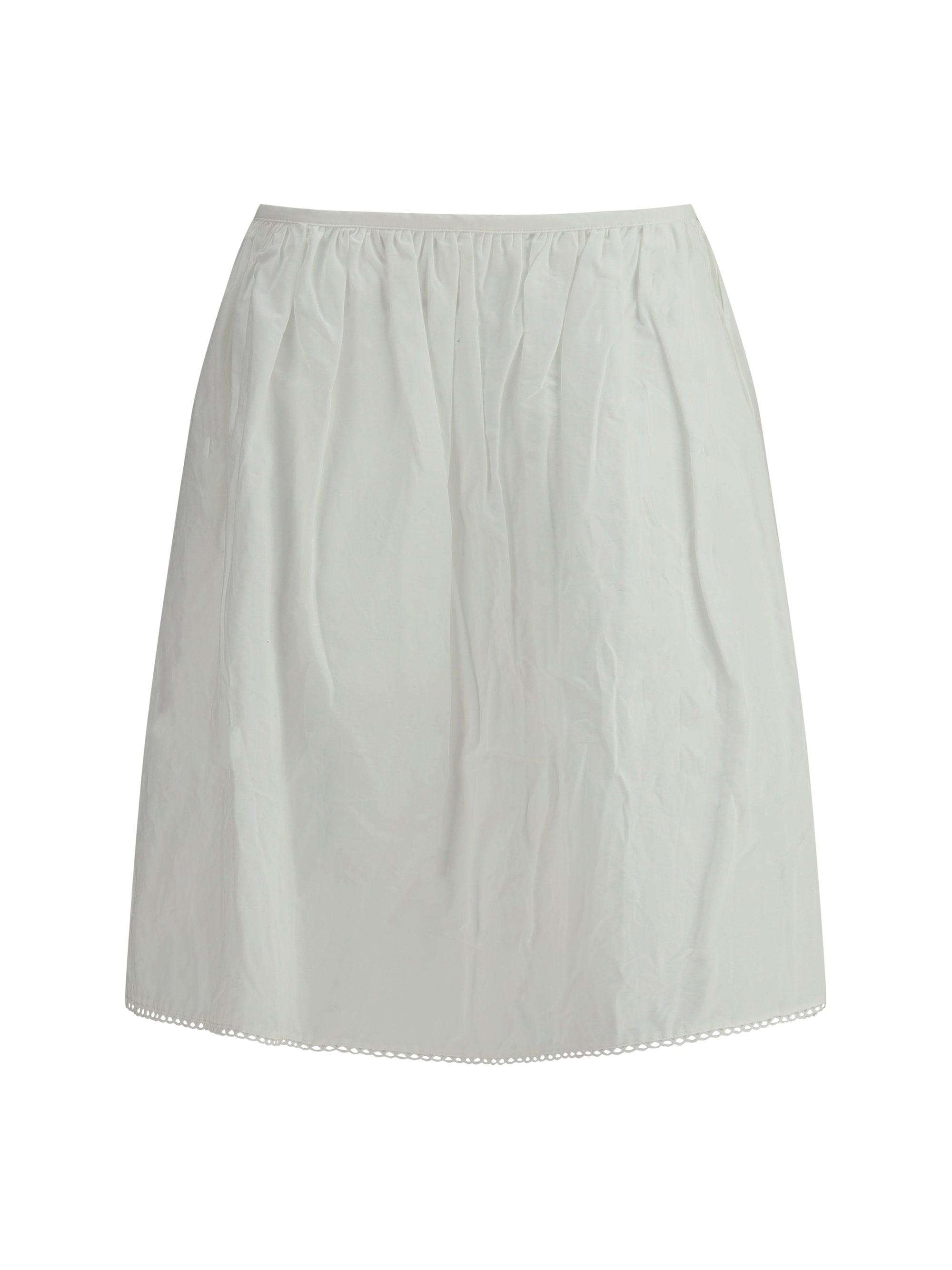 スカート MIU MIU WHITE COTTON SKIRT Miu Miu Cotton Skirt in White | Lyst