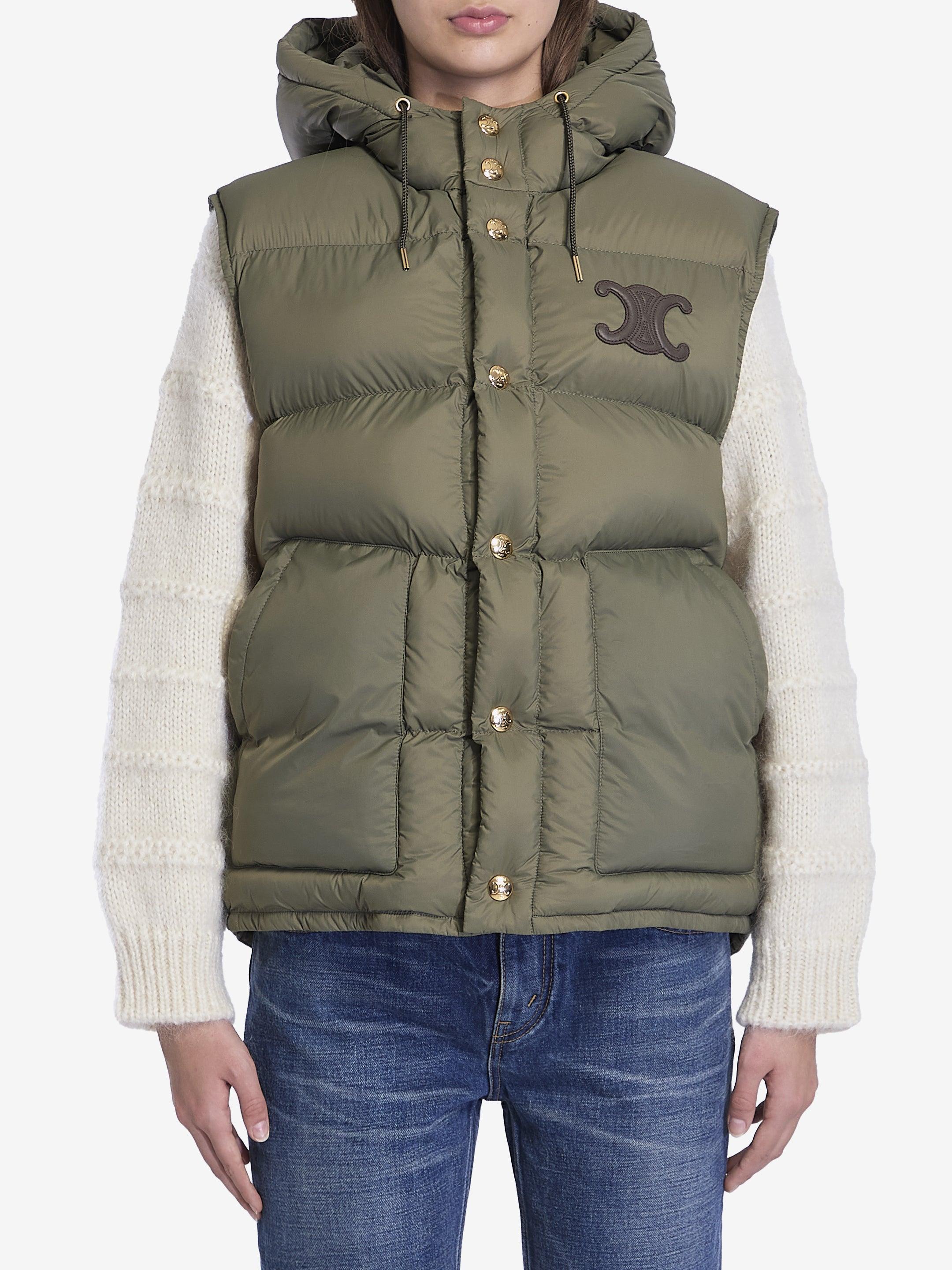 CELINE セリーヌ フィービー ダウンベスト 34 オリーブグリーン Celine Triomphe Insulated Vest For in Green | Lyst