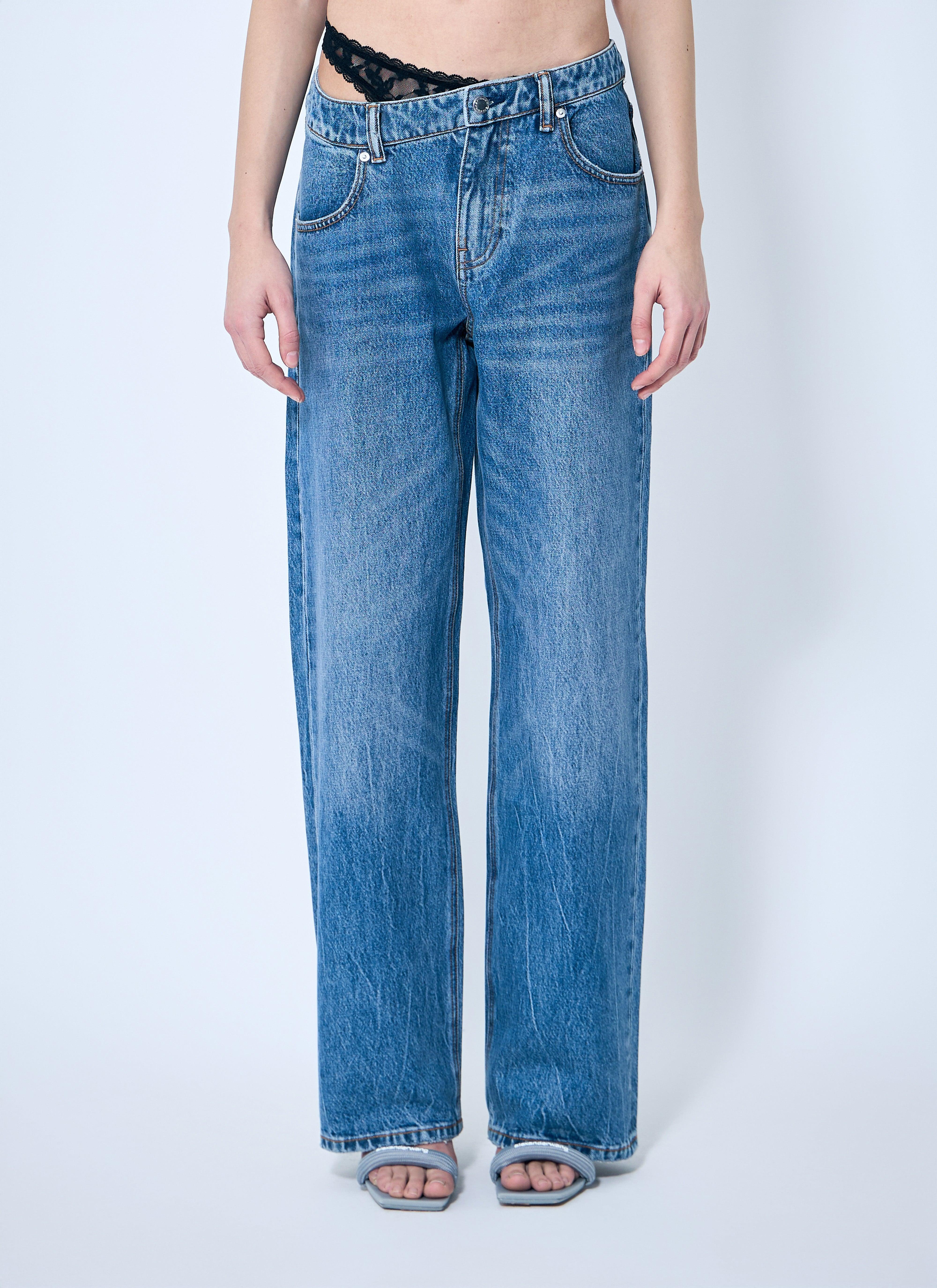 Alexander Wang Dip-Side Jeans With Exposed Lace Underwear in