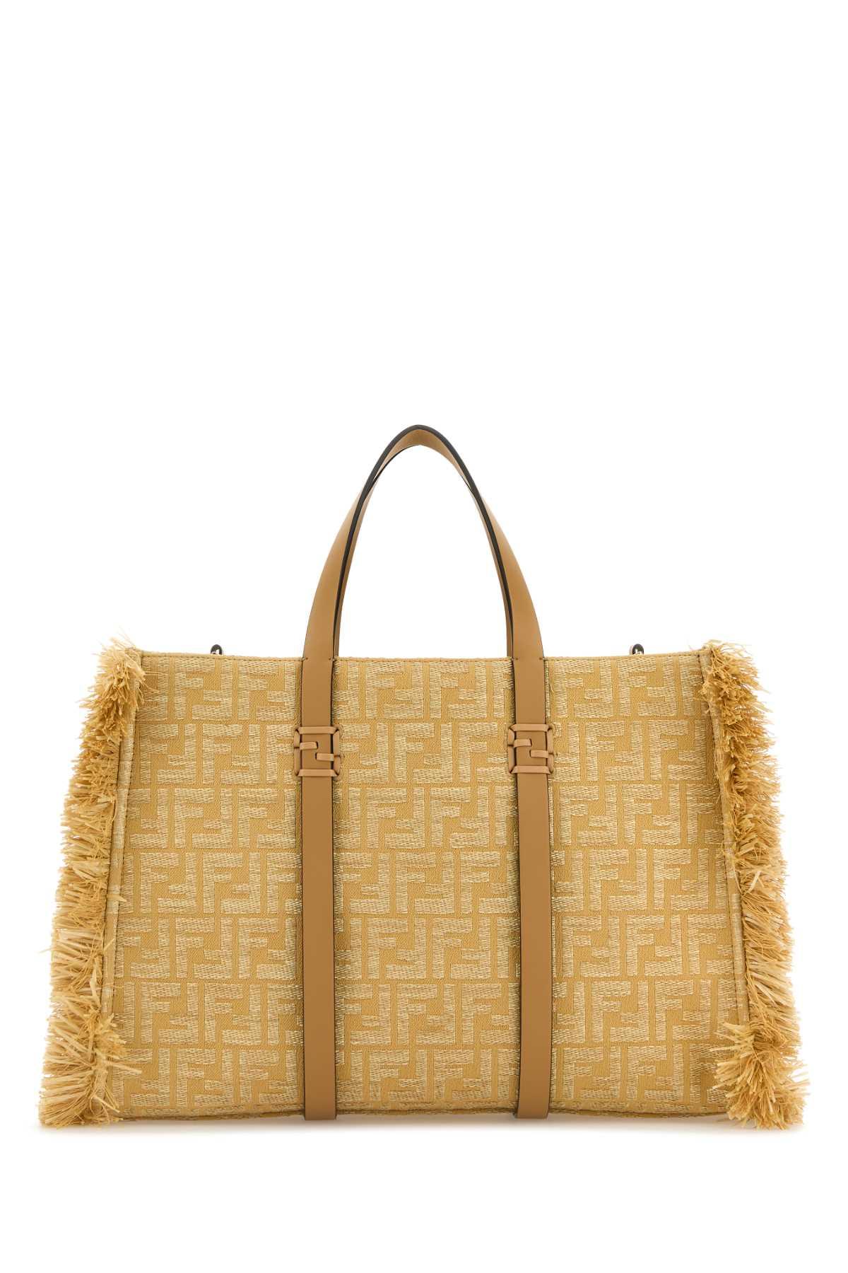 【関税&送料込】Fendi Embroidered Canvas Raffia Summer Shopp fendi--Embroidered-Canvas-