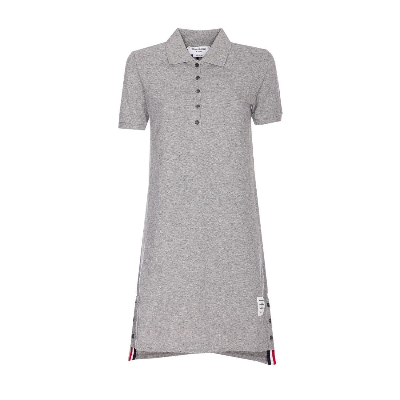 Thom Browne Logo Stripe Polo Dress in Gray | Lyst