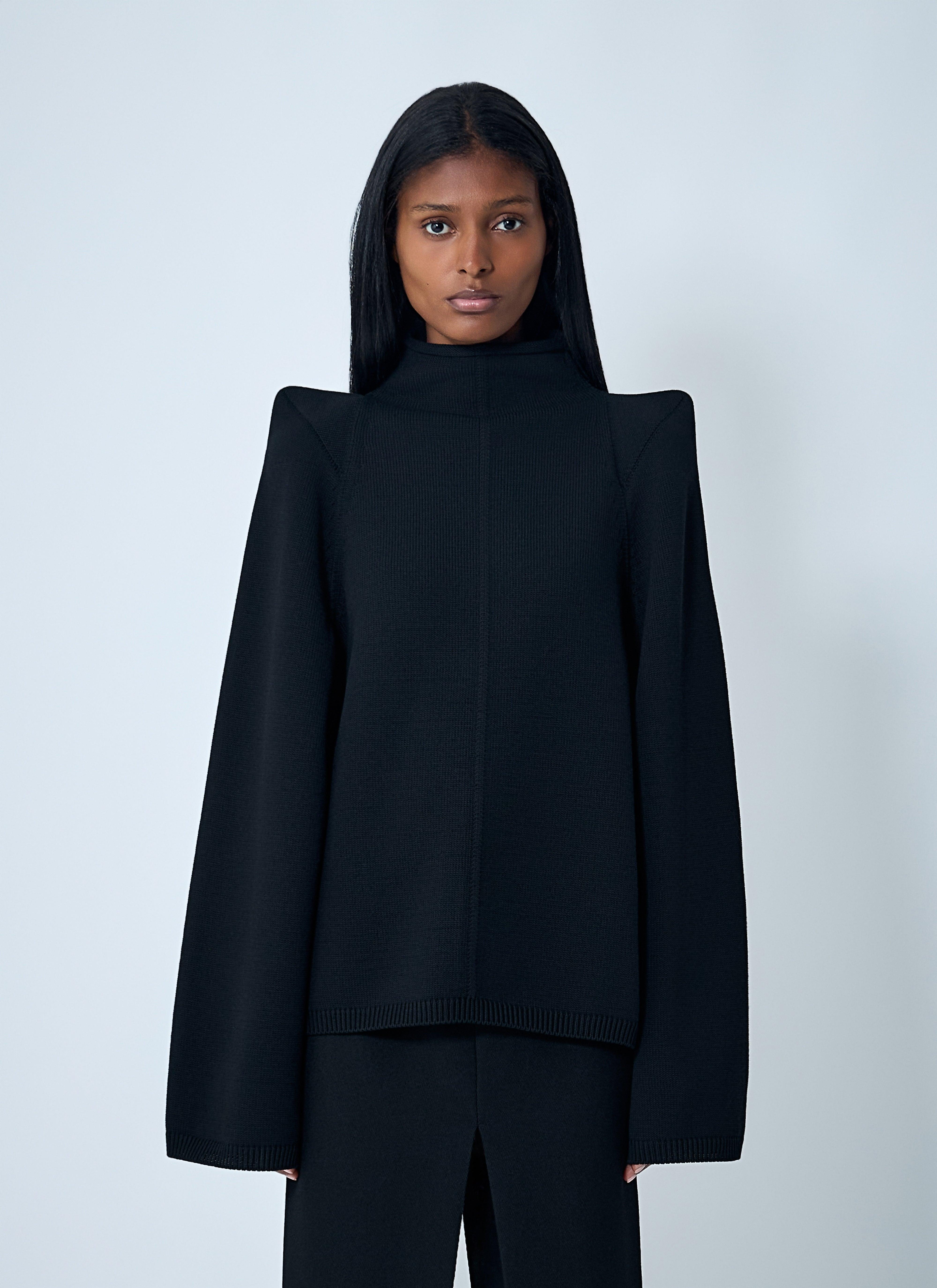 Rick Owens Wool Shoulder Pad Sweater in Blue | Lyst