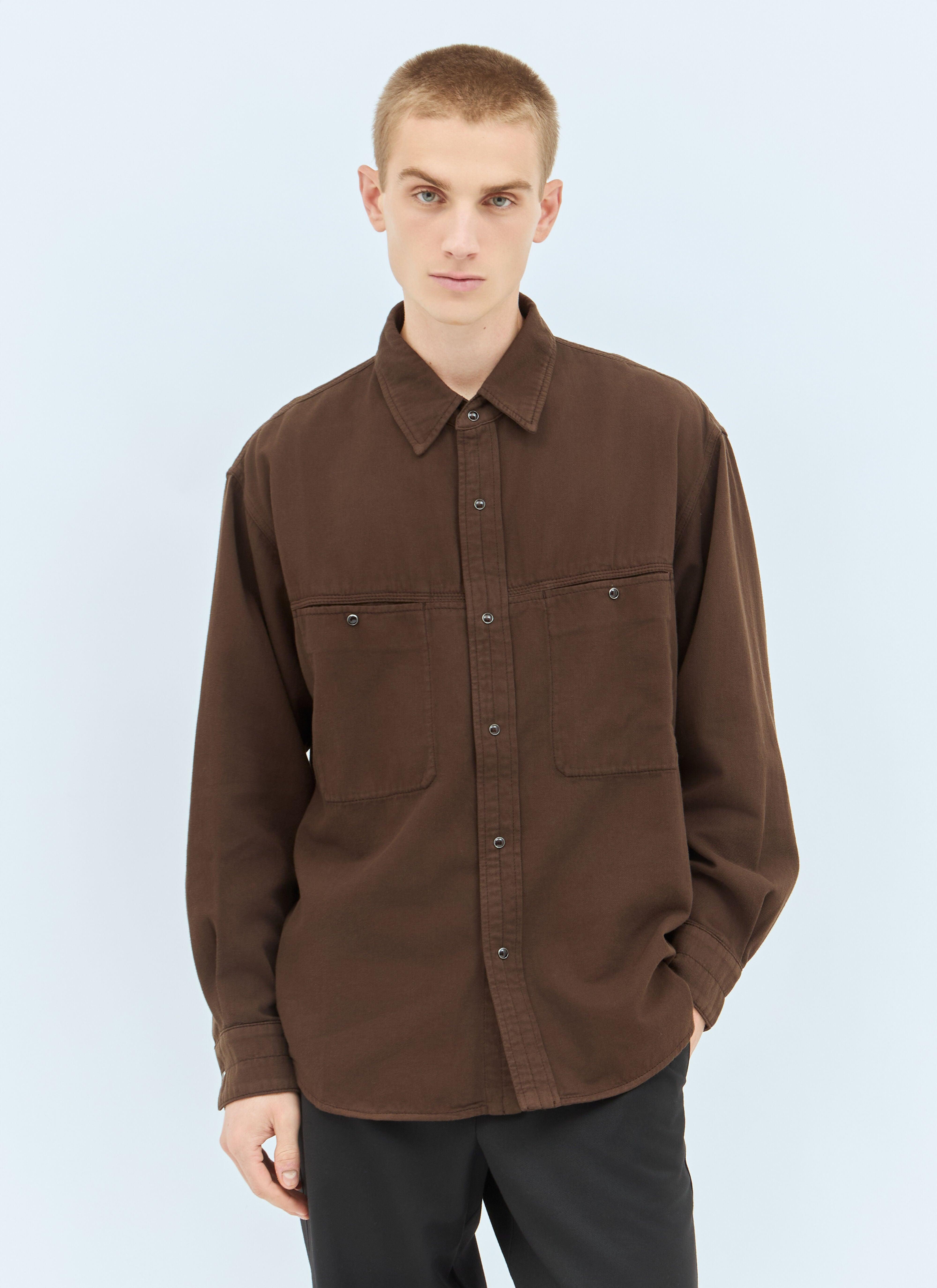 Lemaire Denim Shirt With Snaps in Brown for Men | Lyst