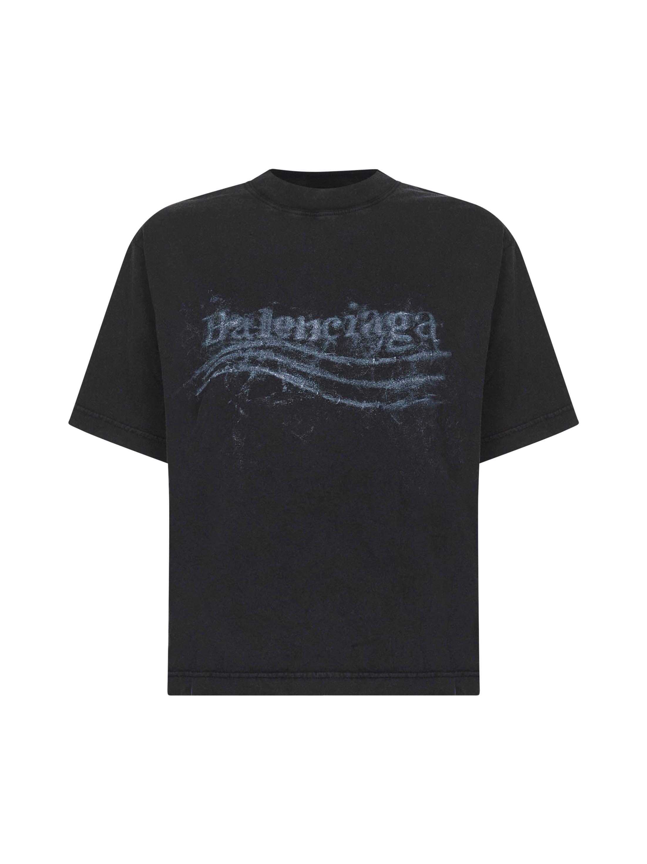 Balenciaga 'Washed Crayon Political' T-Shirt in Black | Lyst