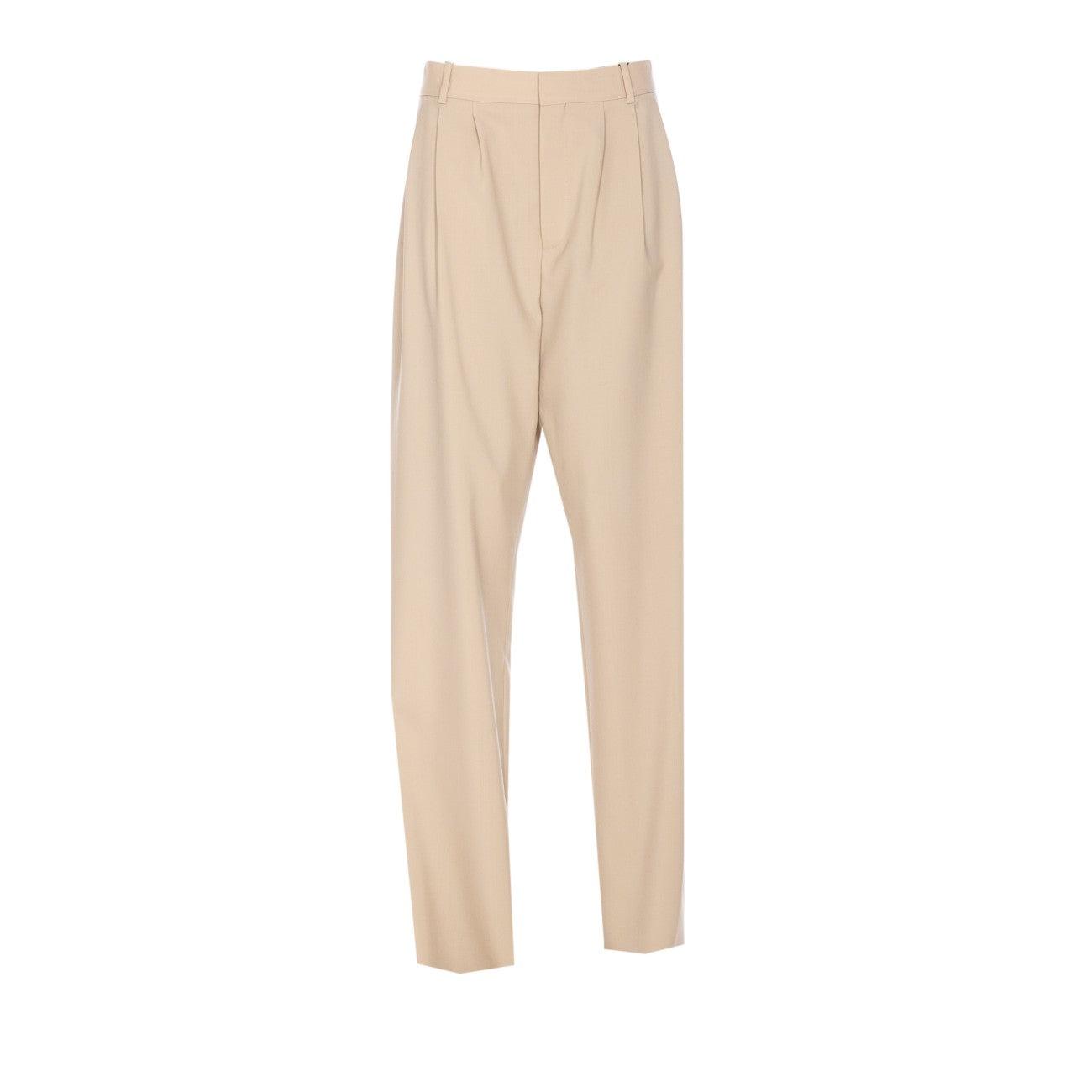 パンツ Saint Laurent LIGHT WOOL PANTS Saint Laurent Light Wool Pants in Natural | Lyst