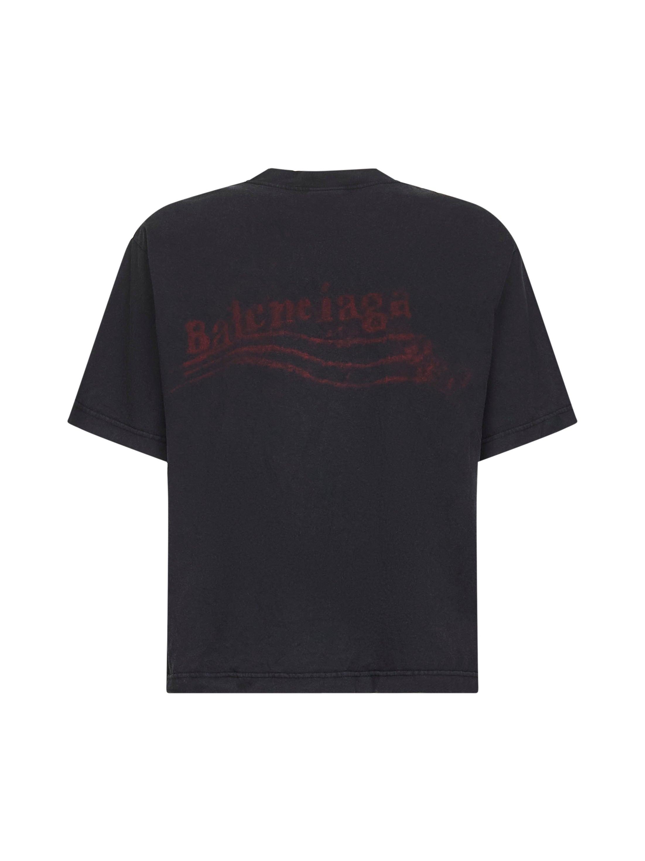 Balenciaga 'Washed Crayon Political' T-Shirt in Black | Lyst
