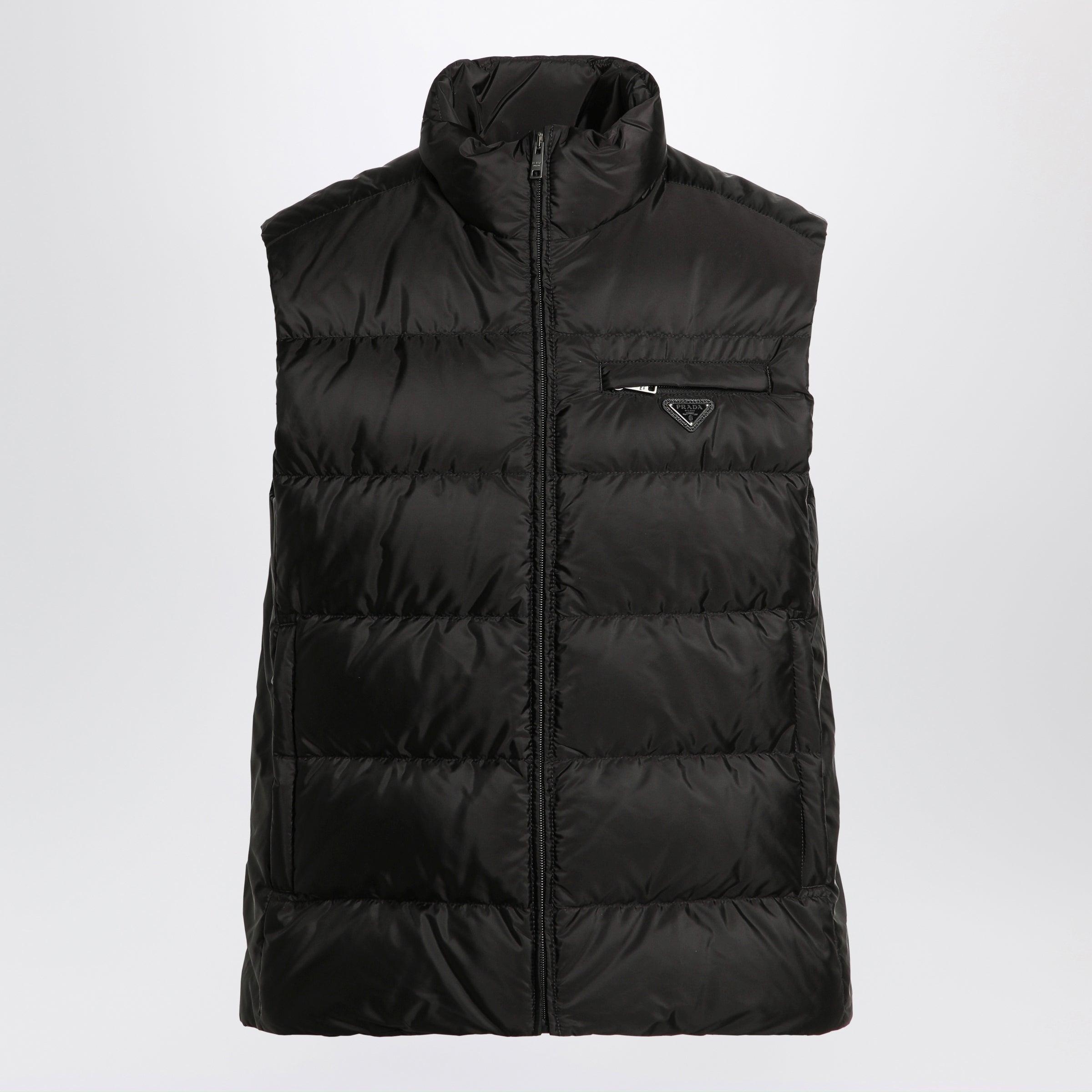 Prada Padded Vest Re-Nylon in Black for Men | Lyst