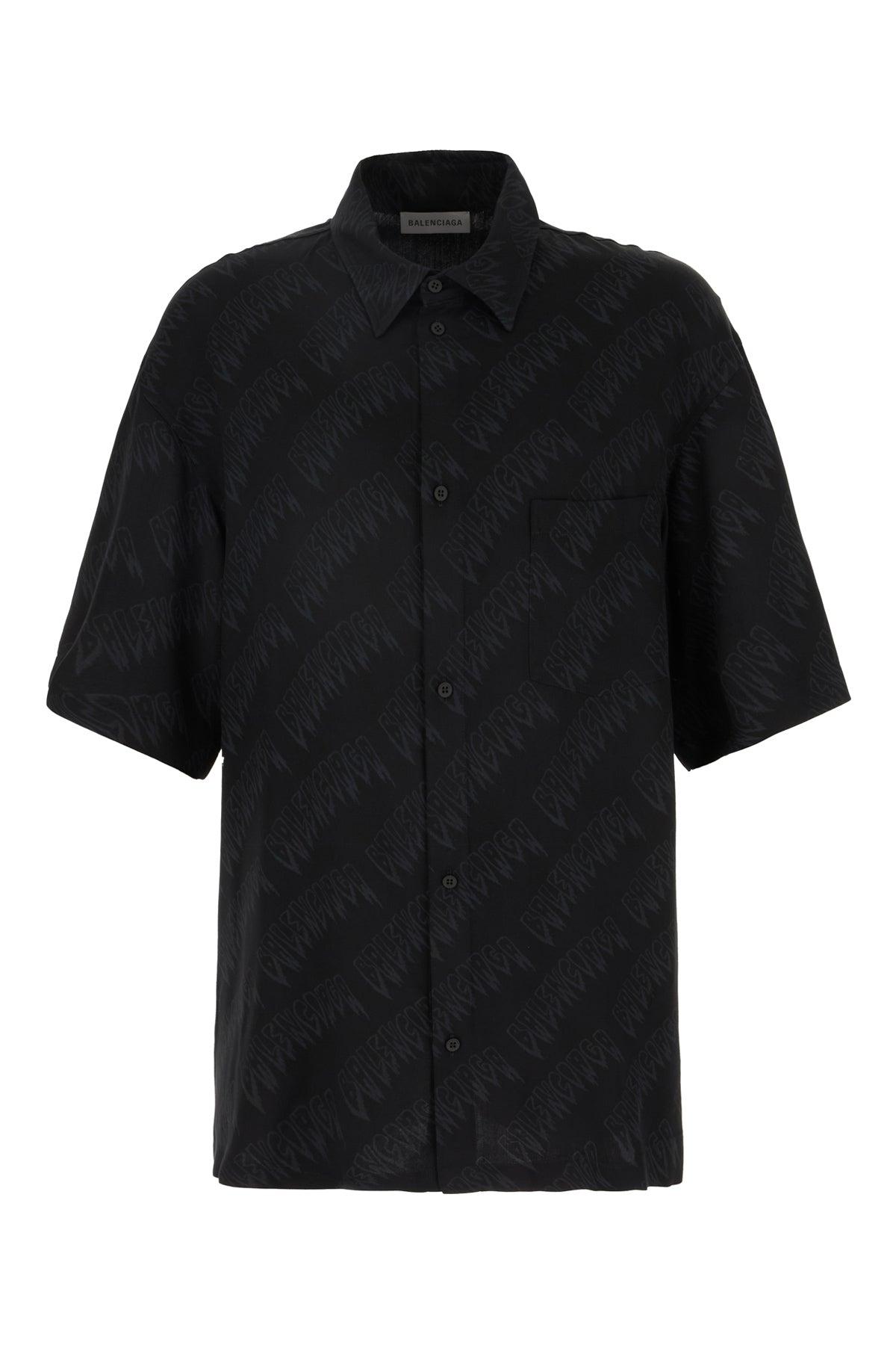 balenciaga black dress shirt Balenciaga Suspended Effect Shirt Dress main image 0