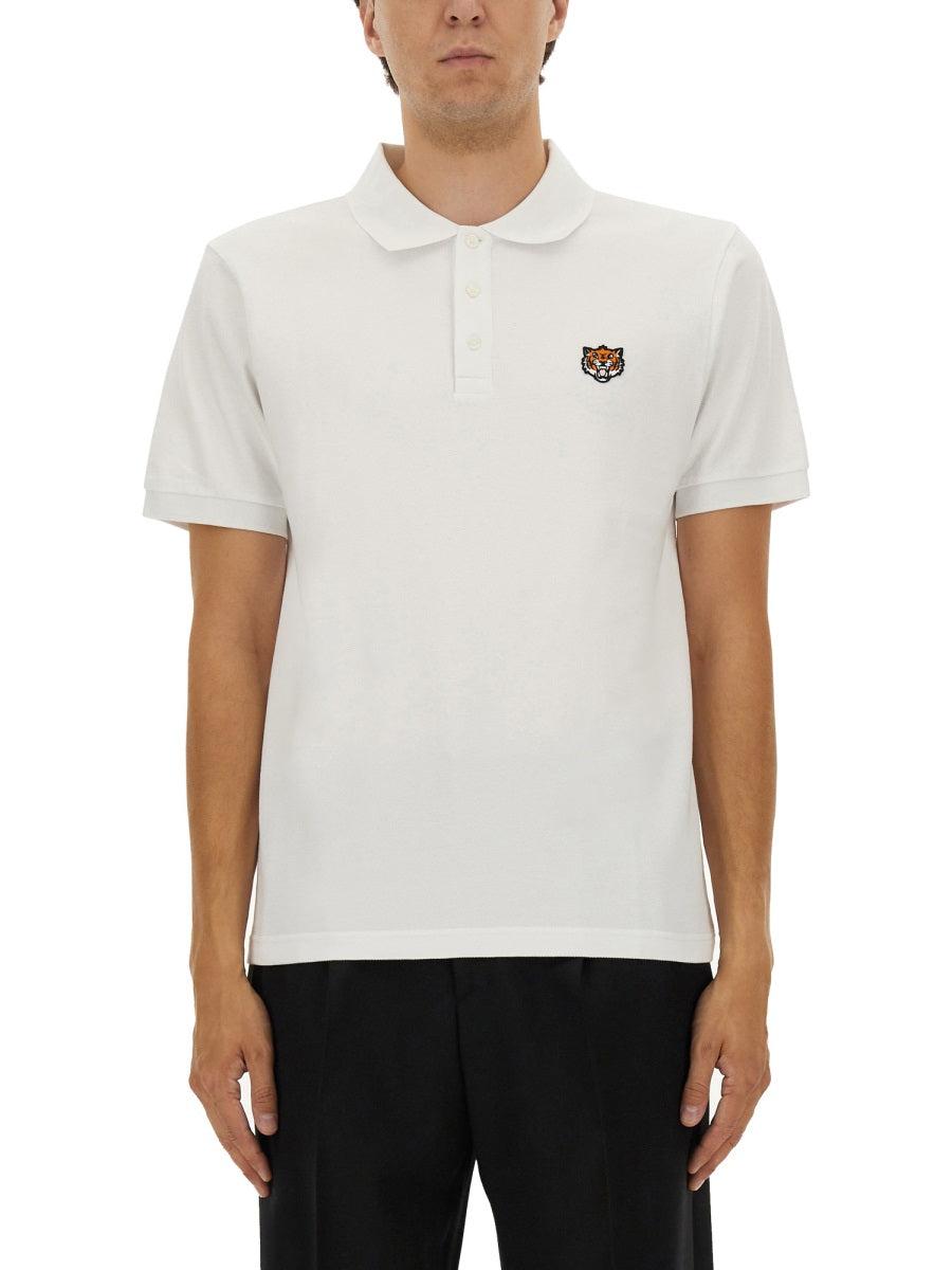 【KENZO】LOGO POLO T-SHIRT WHITE kenzo-white-boke-flower-crest-