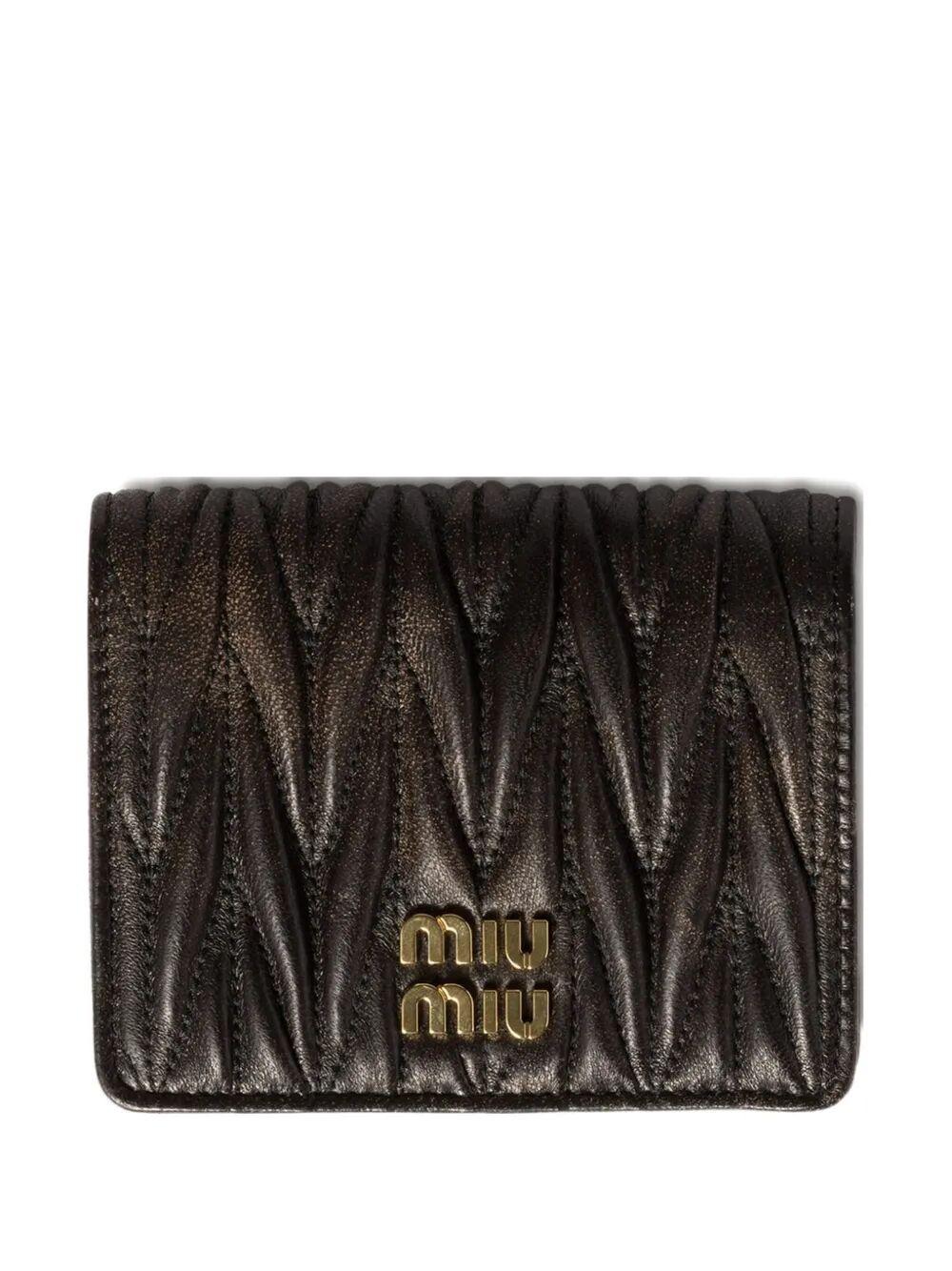 折りたたみ財布 MiuMiu [Miu Miu] 24FW Matelasse card wallet (5MC103 2FPP F09 Black Matelassé Nappa Leather Card Holder | Miu Miu