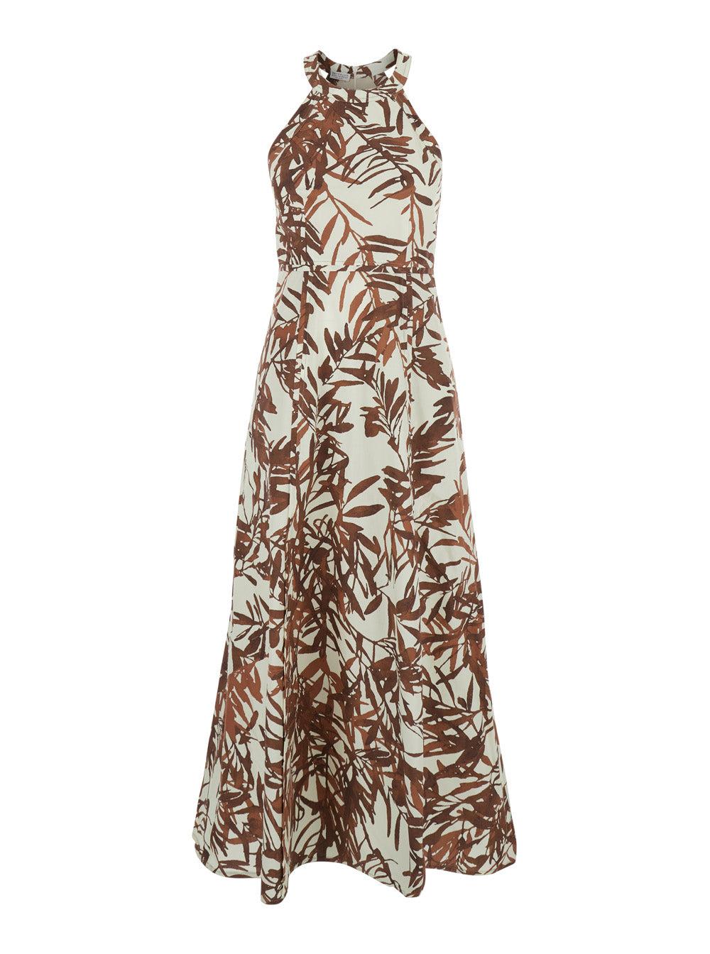 ワンピース BRUNELLO CUCINELLI MULTICOLOR MAXI DRESS Brunello Cucinelli Striped cotton and silk maxi dress