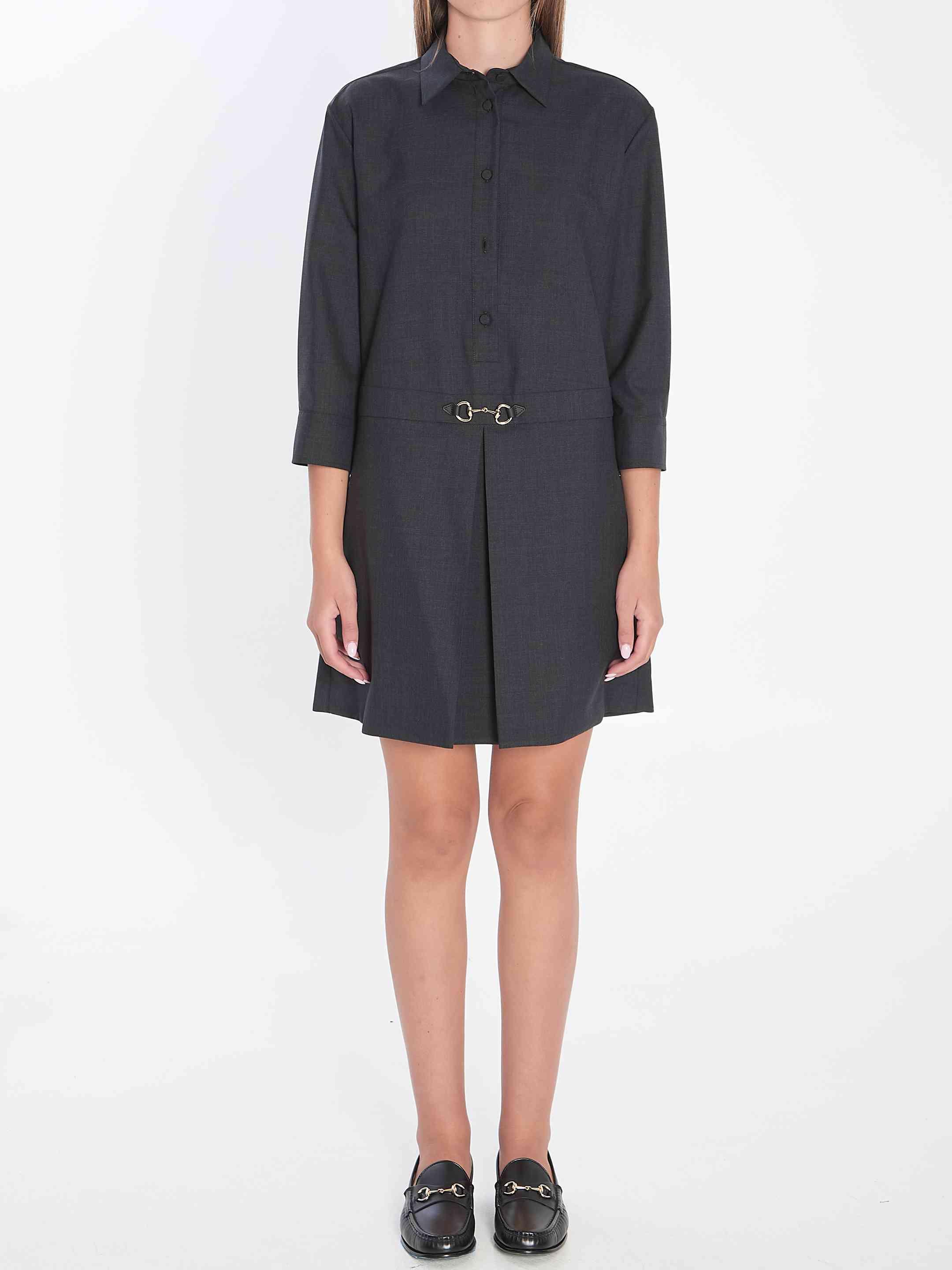 ワンピース Gucci Mini Dress With Horsebit Denim mini dress with Horsebit in dark blue | GUCCI® US