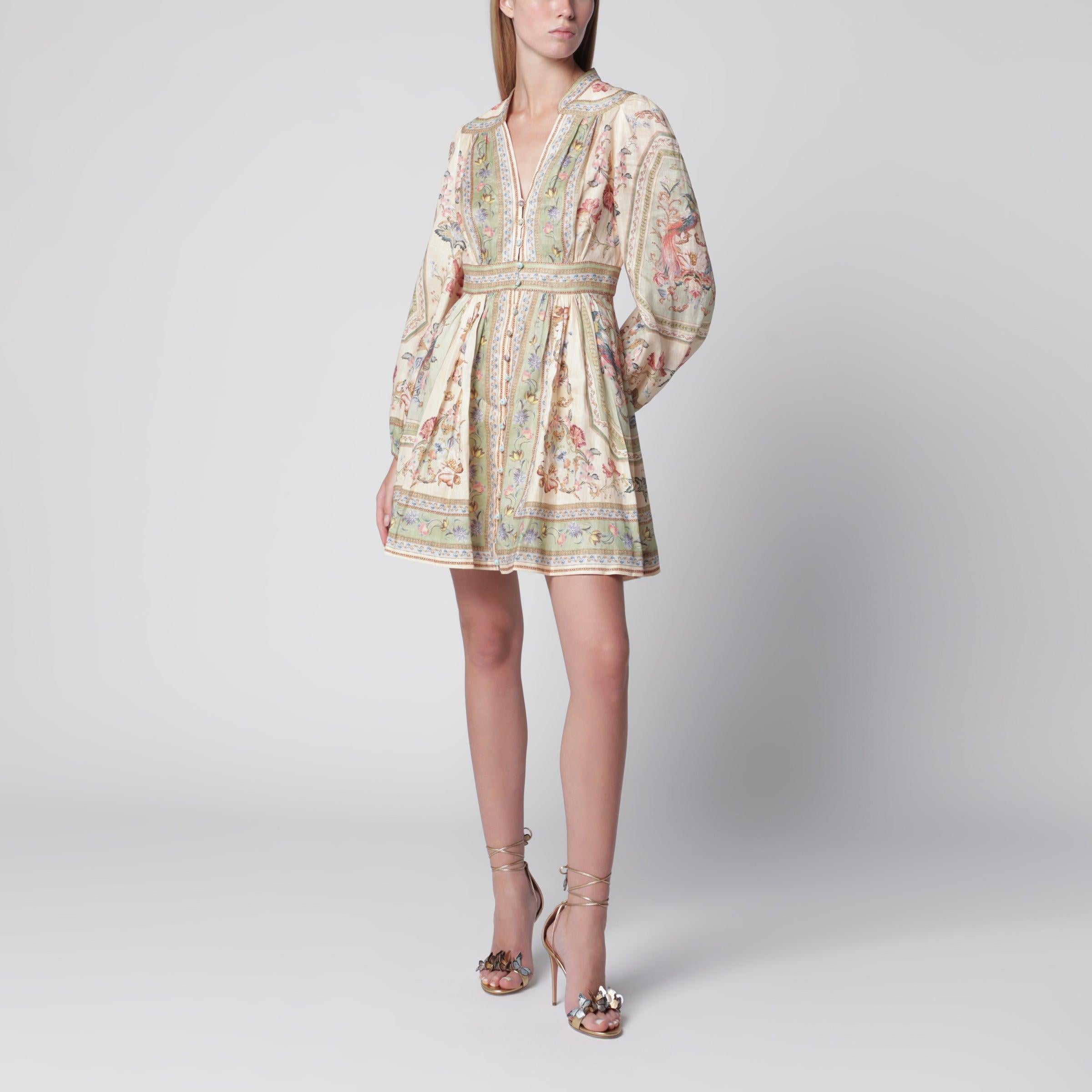 zimmermann verity rouleau short dress Zimmermann Verity Rouleau Mini Dress in Floral Print Linen Multiple colors ref.JC878954 (Sold)