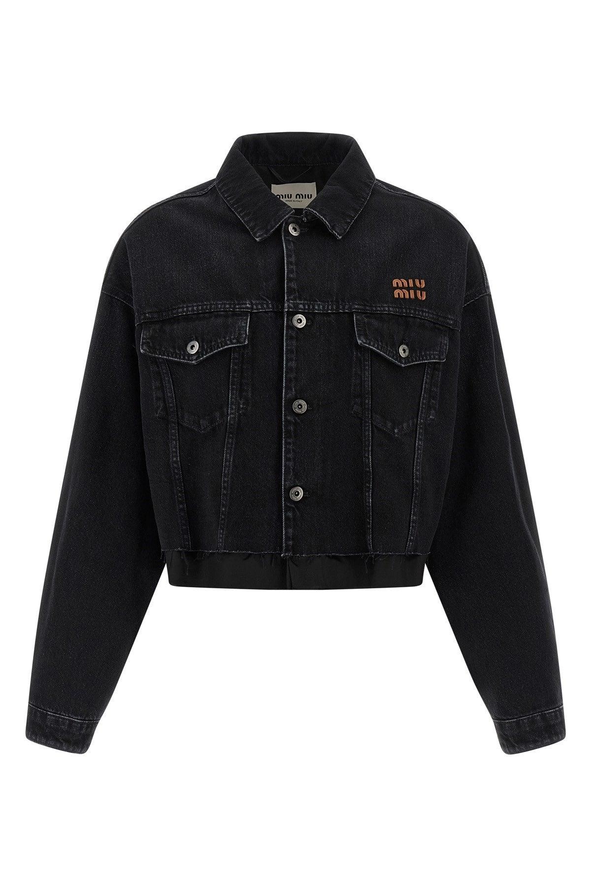 ジャケット・アウター 2015 miu miu floral denim jacket red MiuMiu＊Denim blouson jacket ショートデニムジャケット＊送込