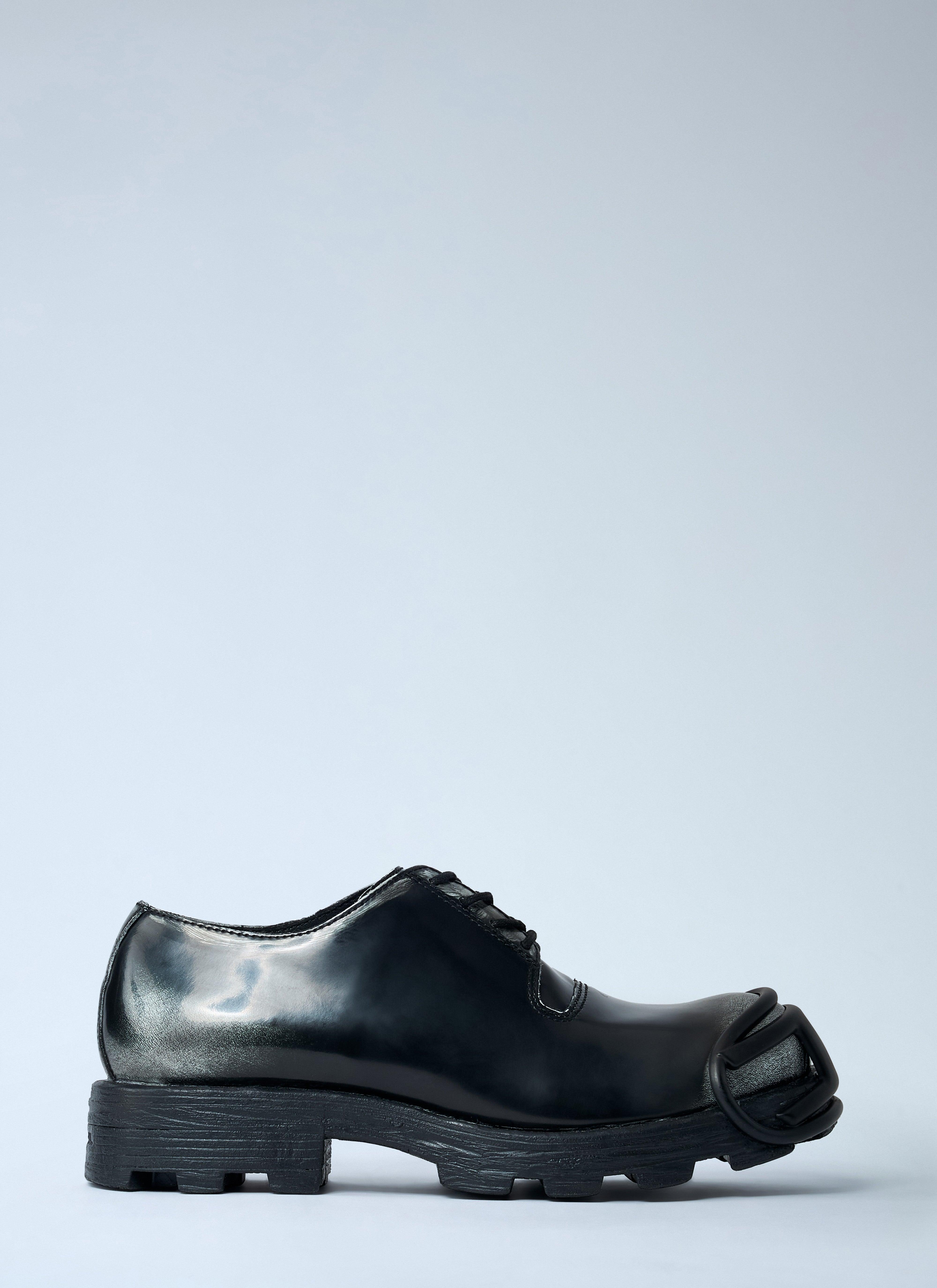 Diesel Mens 9 Black Leather Derby Shoes Textured Cap Toe Blue Laces Diesel D-Hammer-Derby shoes in treated leather - Lace Ups  main image 2