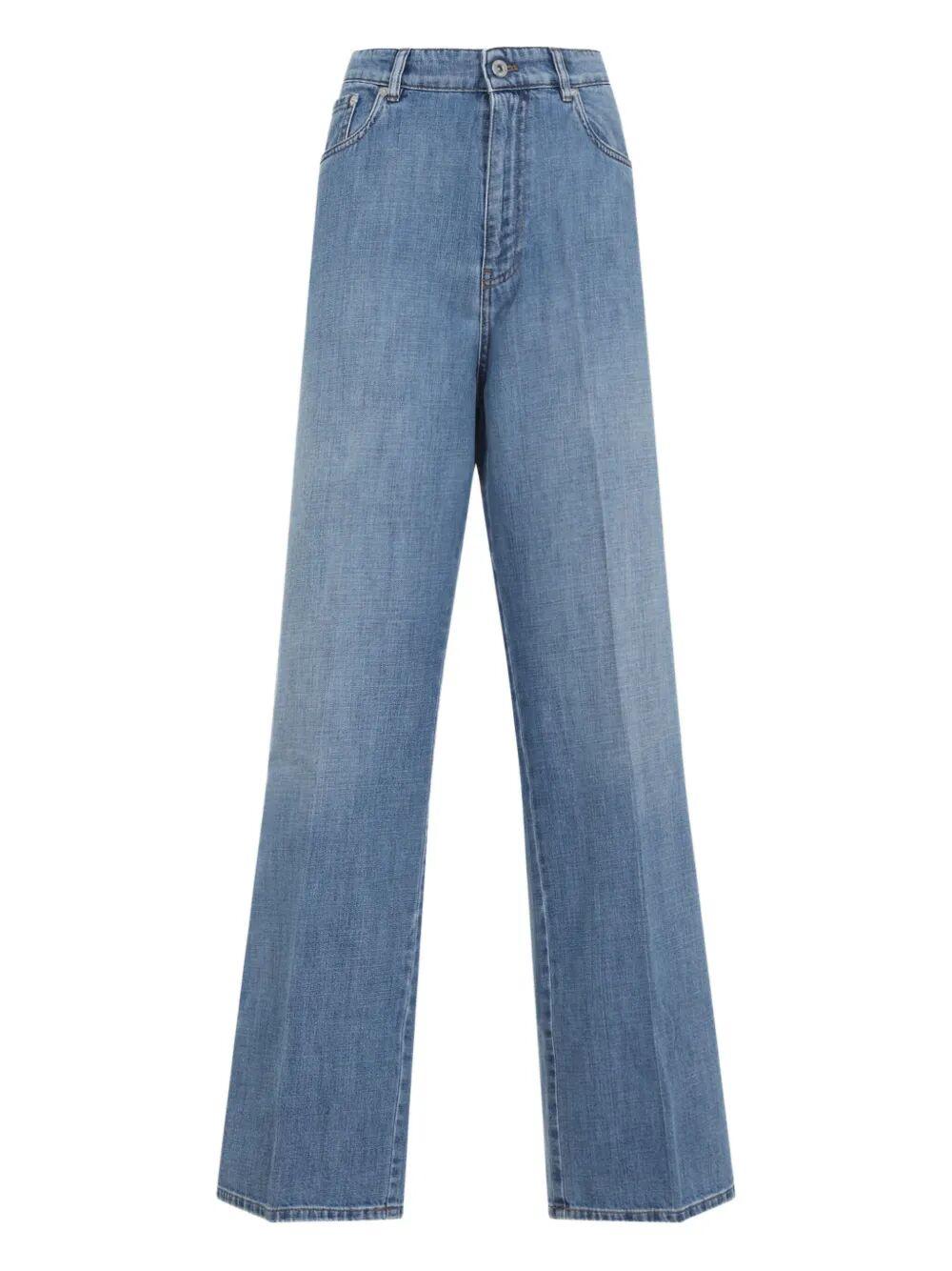 ミュウミュウ Miu Miu Cotton Jeans Miu Miu Cotton wide-leg Jeans | Blue | FARFETCH