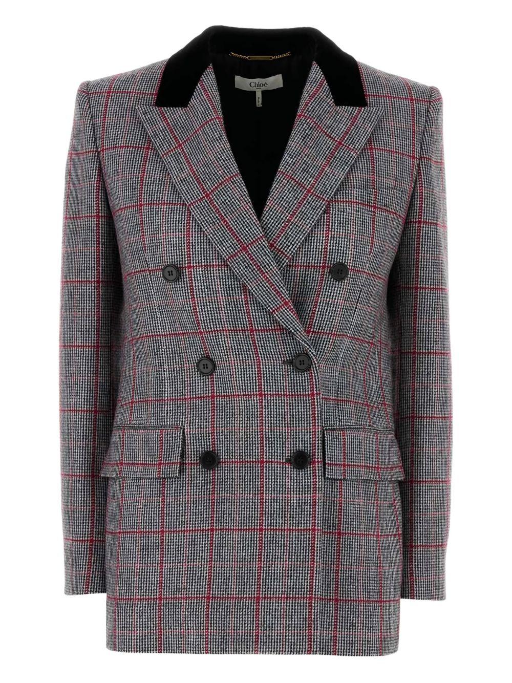 ジャケット Chloe' Blazer With Multicolor Pattern Wool-blend blazer in multicoloured - Chloe | Mytheresa