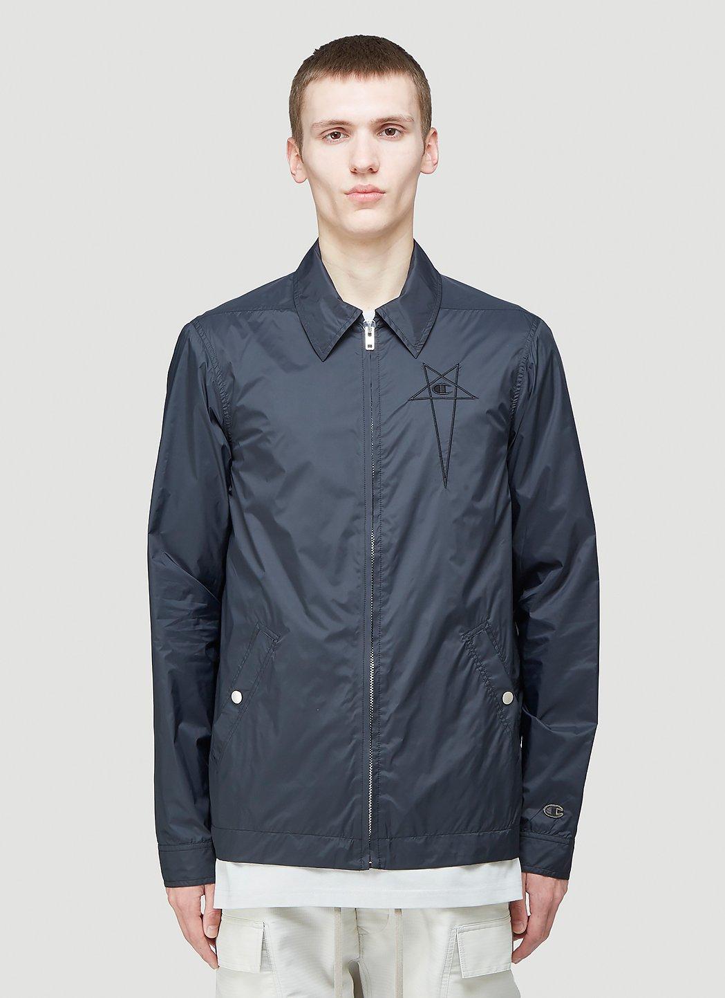 Rick Owens × Champion WORKER WINDBREAKER Rick Owens X Champion Worker Windbreaker Jacket In Black